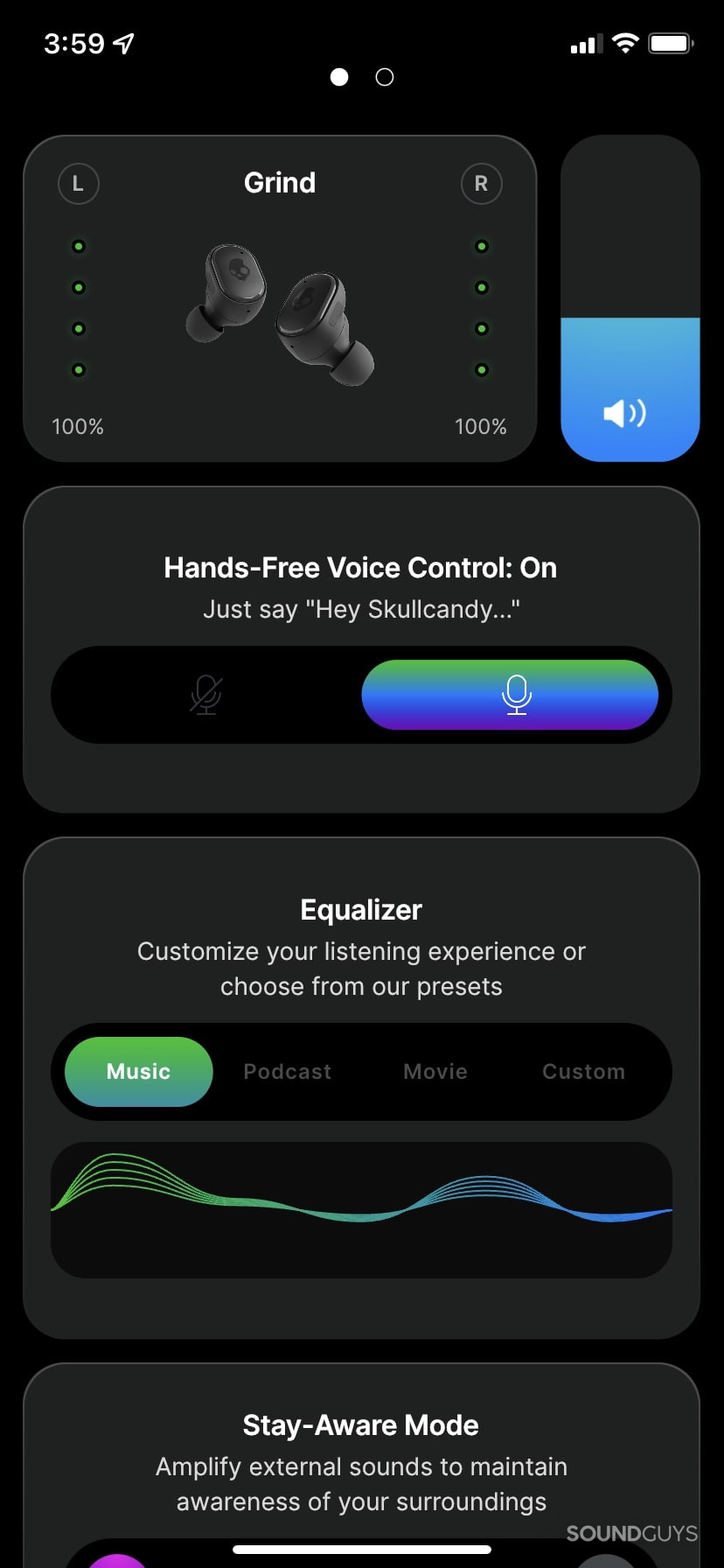 Skullcandy Grind True Wireless Earbuds app EQ settings