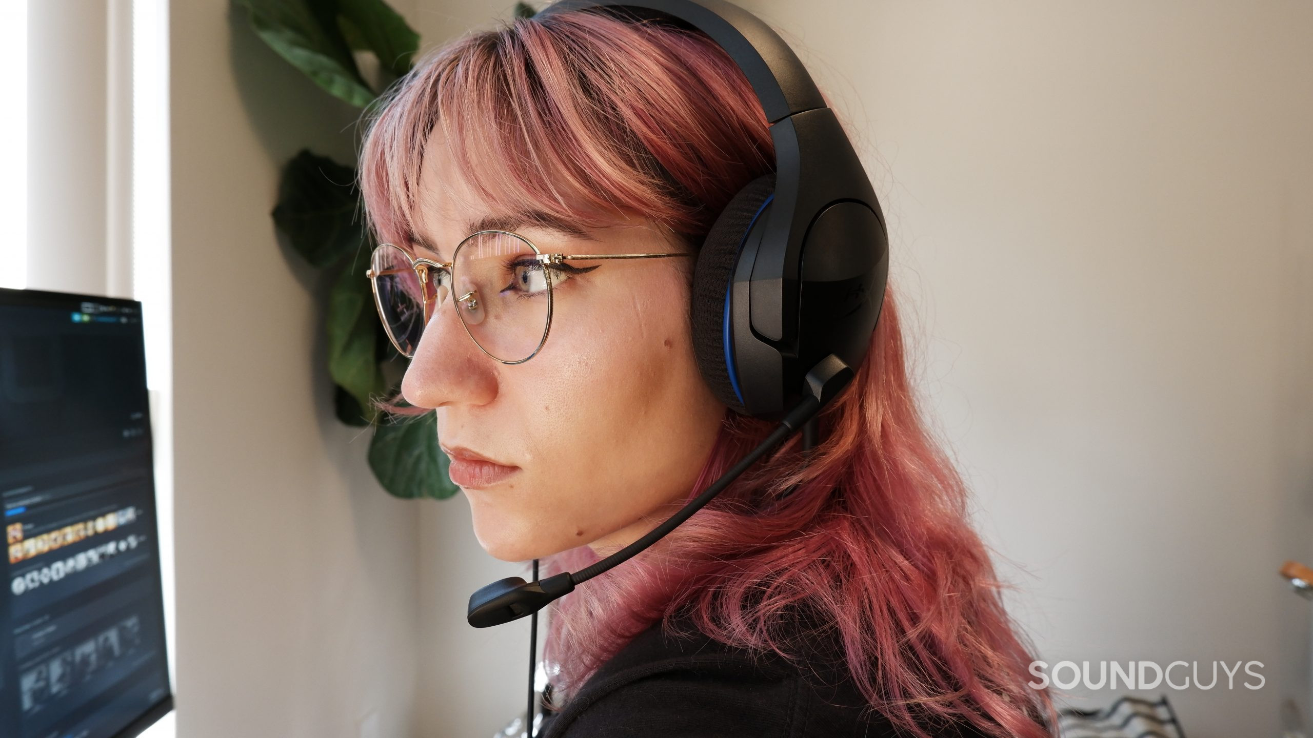 The HyperX Cloud Stinger Core being worn.