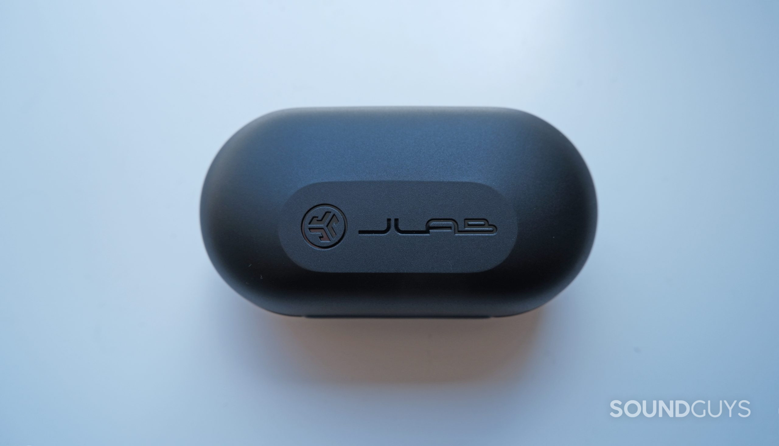 The JLab JBuds Air Pro case from above.