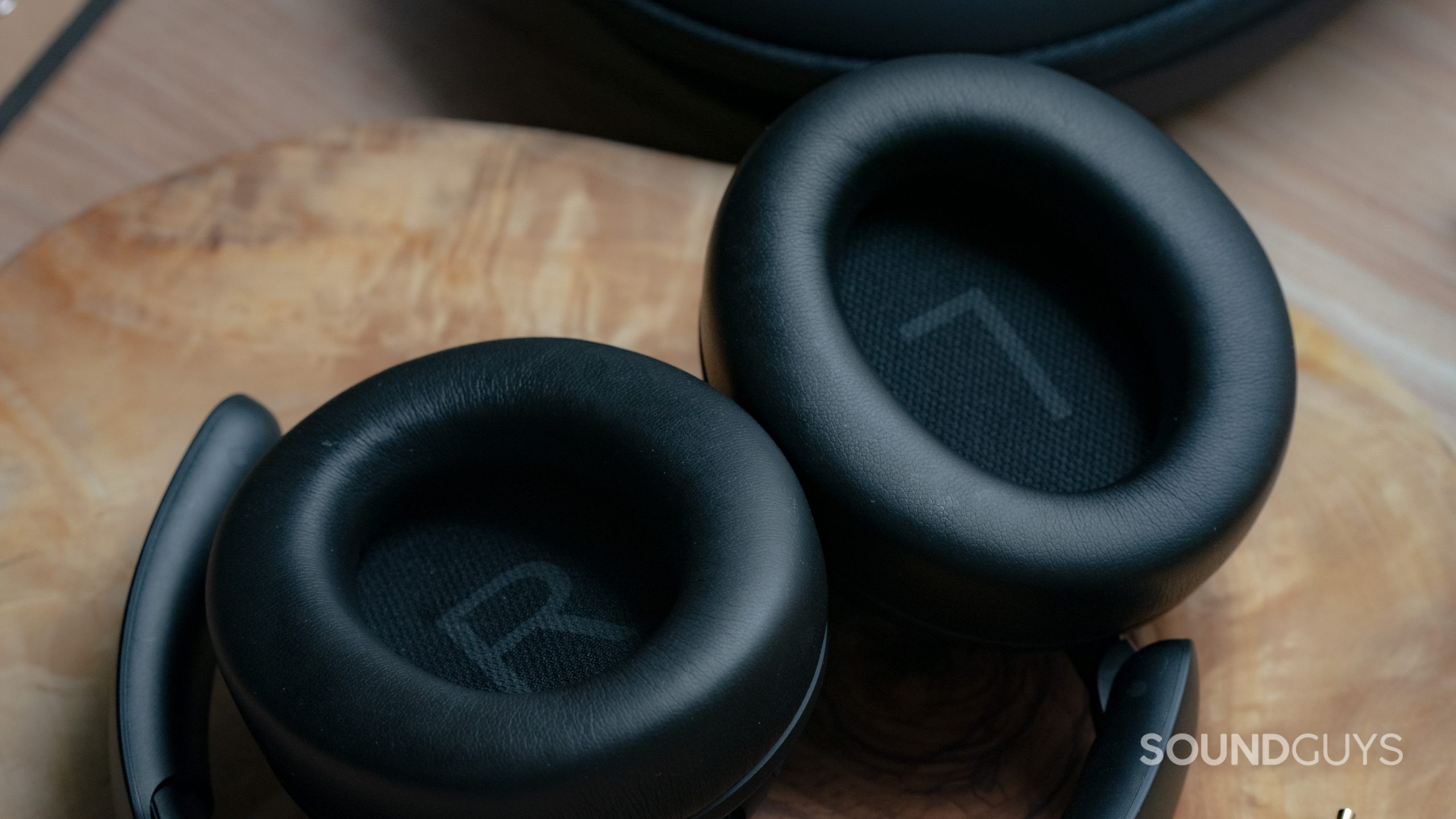 A closeup of the Anker Soundcore Space Q45 earcups.