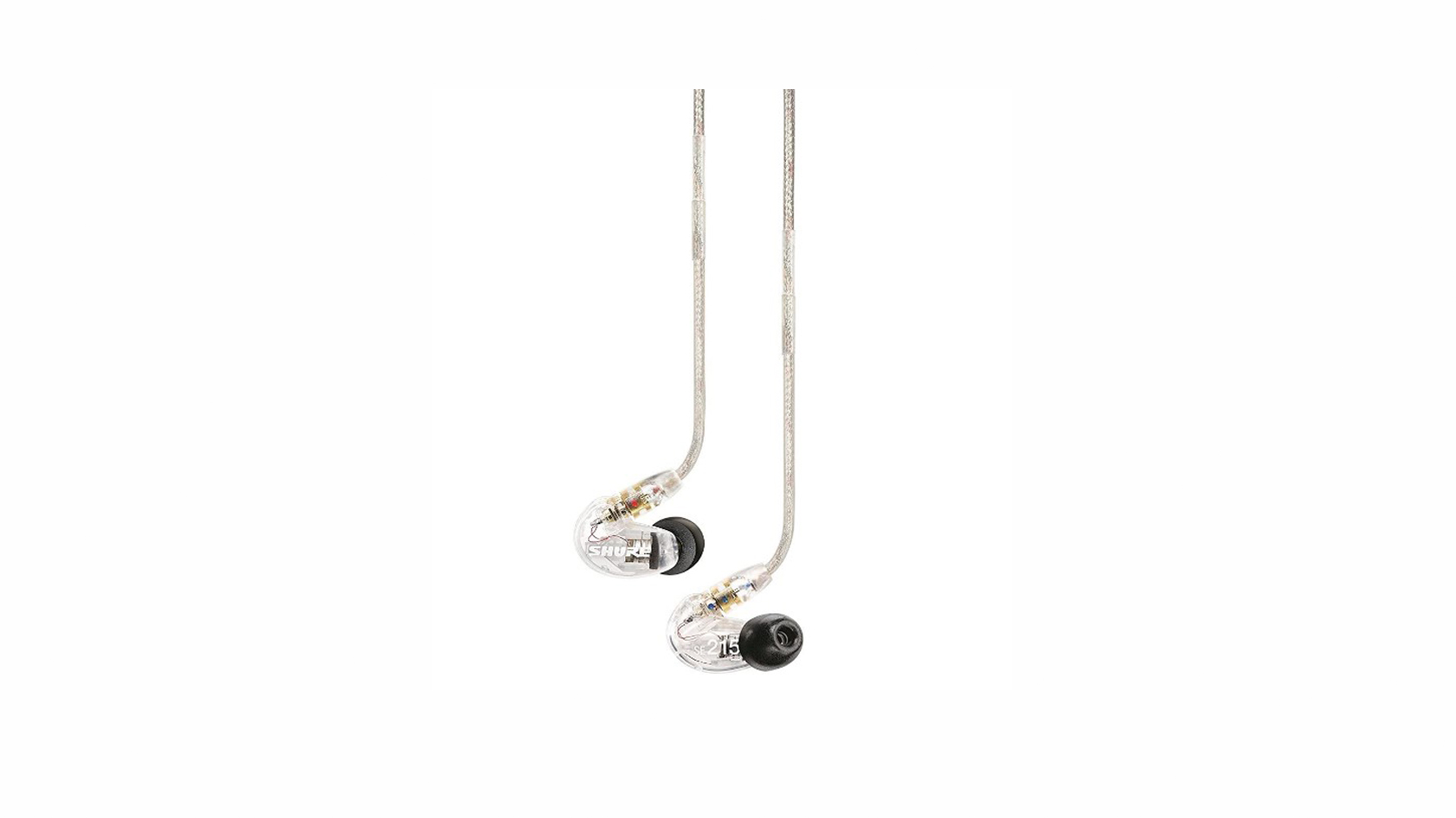 Product shot of the Shure SE215 on a white background.