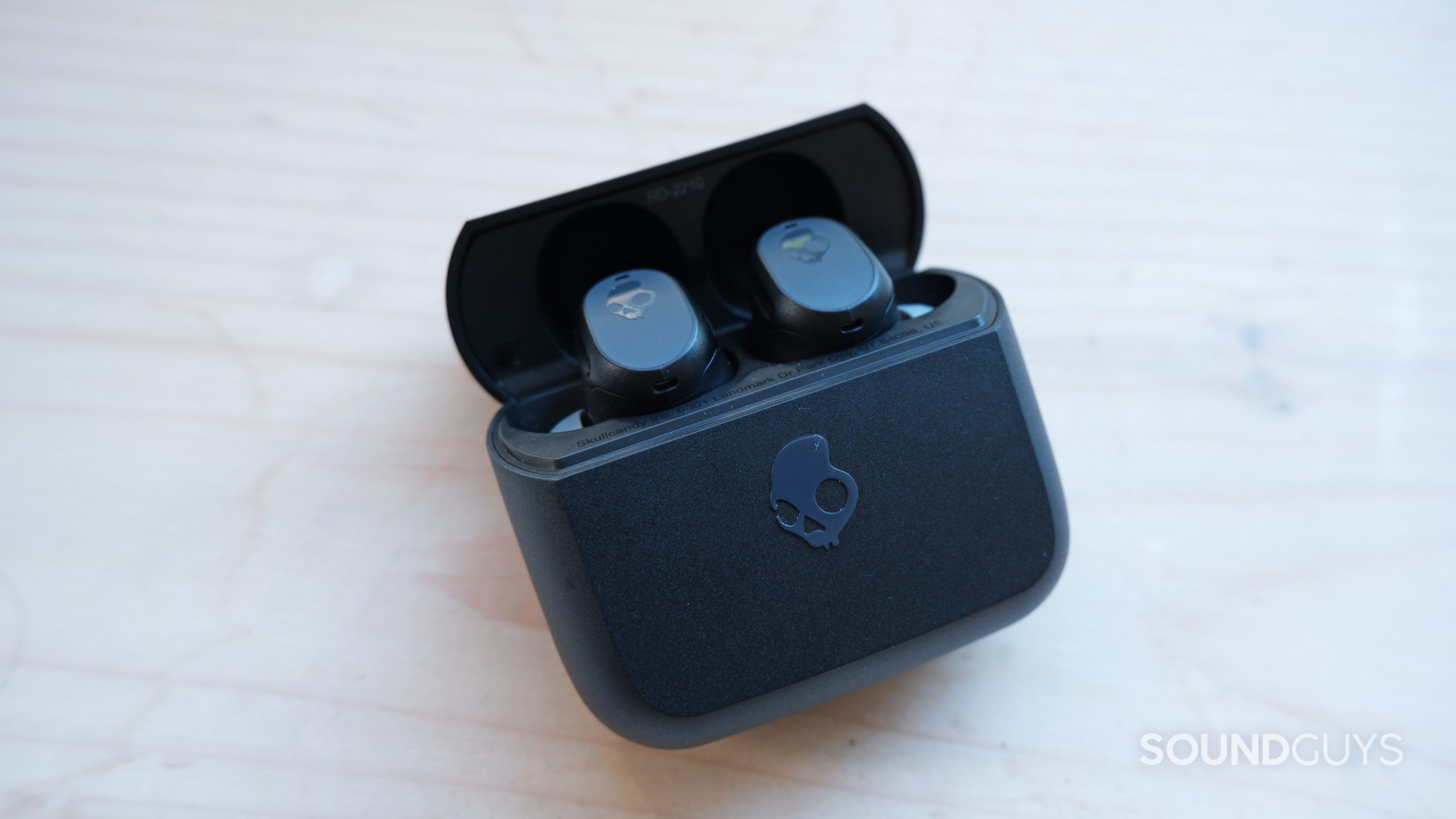 The Skullcandy Mod XT earbuds inside of its case.