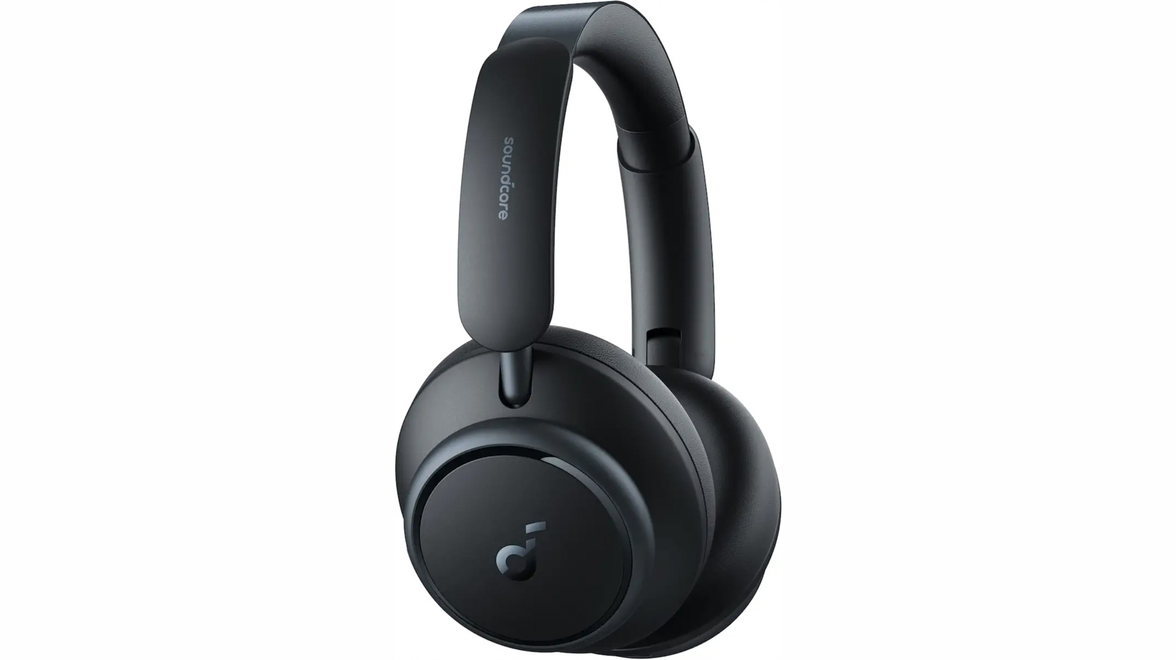The Anker Soundcore Space Q45 over-ear noise canceling headphones in black against a white background.