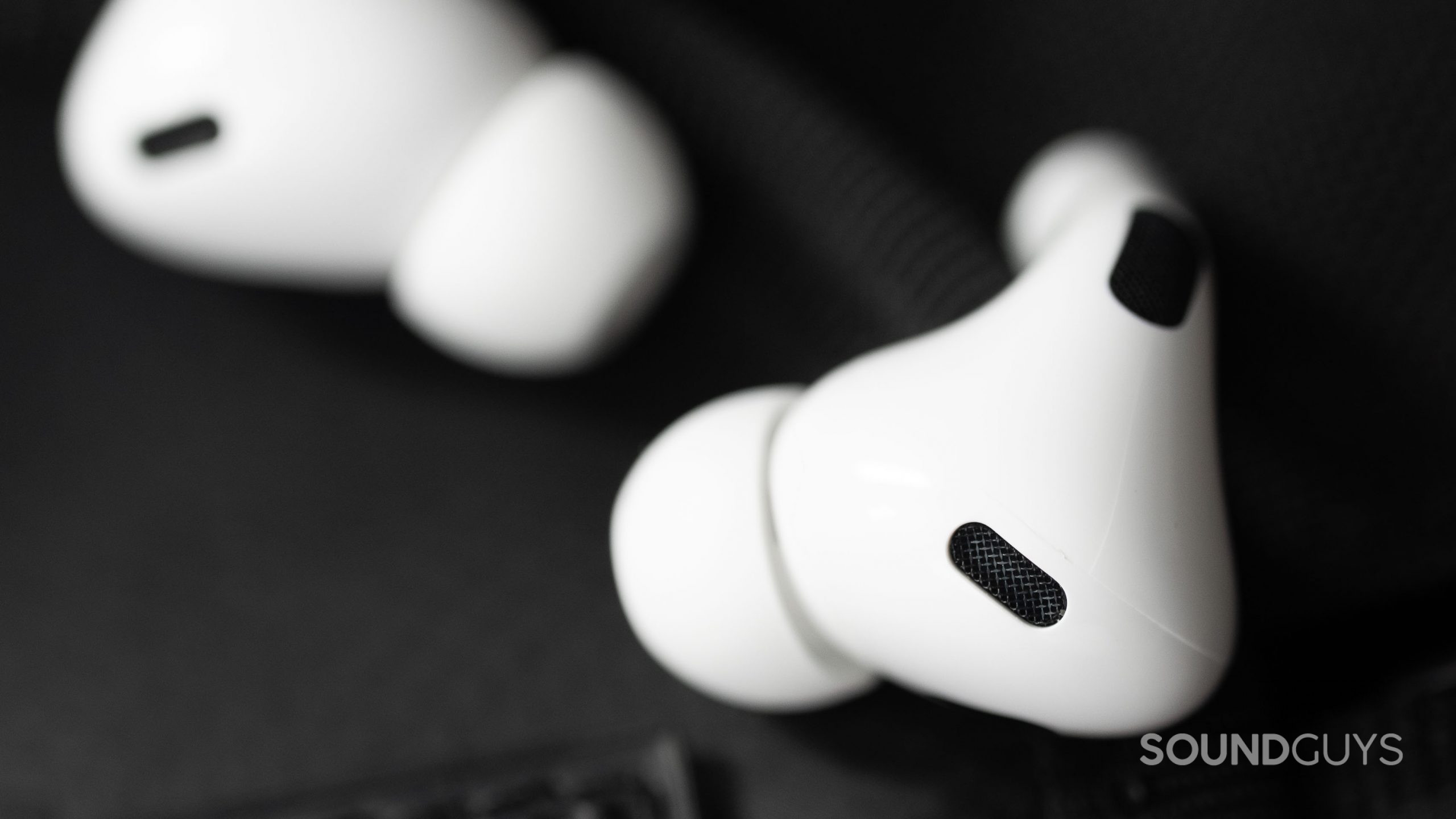 The Apple AirPods Pro (2nd generation) pressure-relief vent on the right earbud.