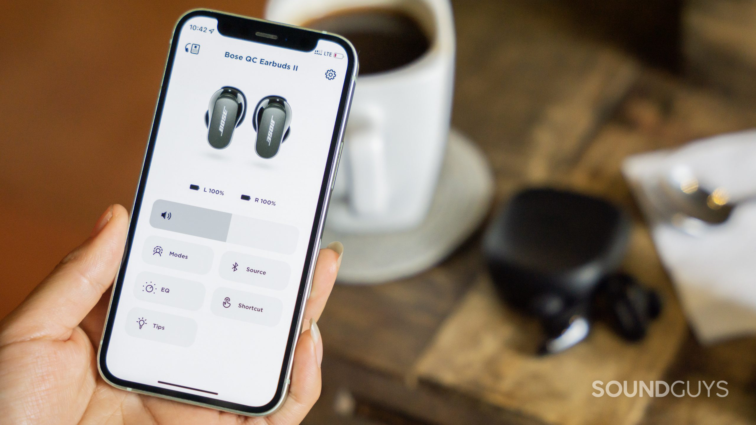 The Bose Music App allows greater control options for the Bose QuietComfort Earbuds II.