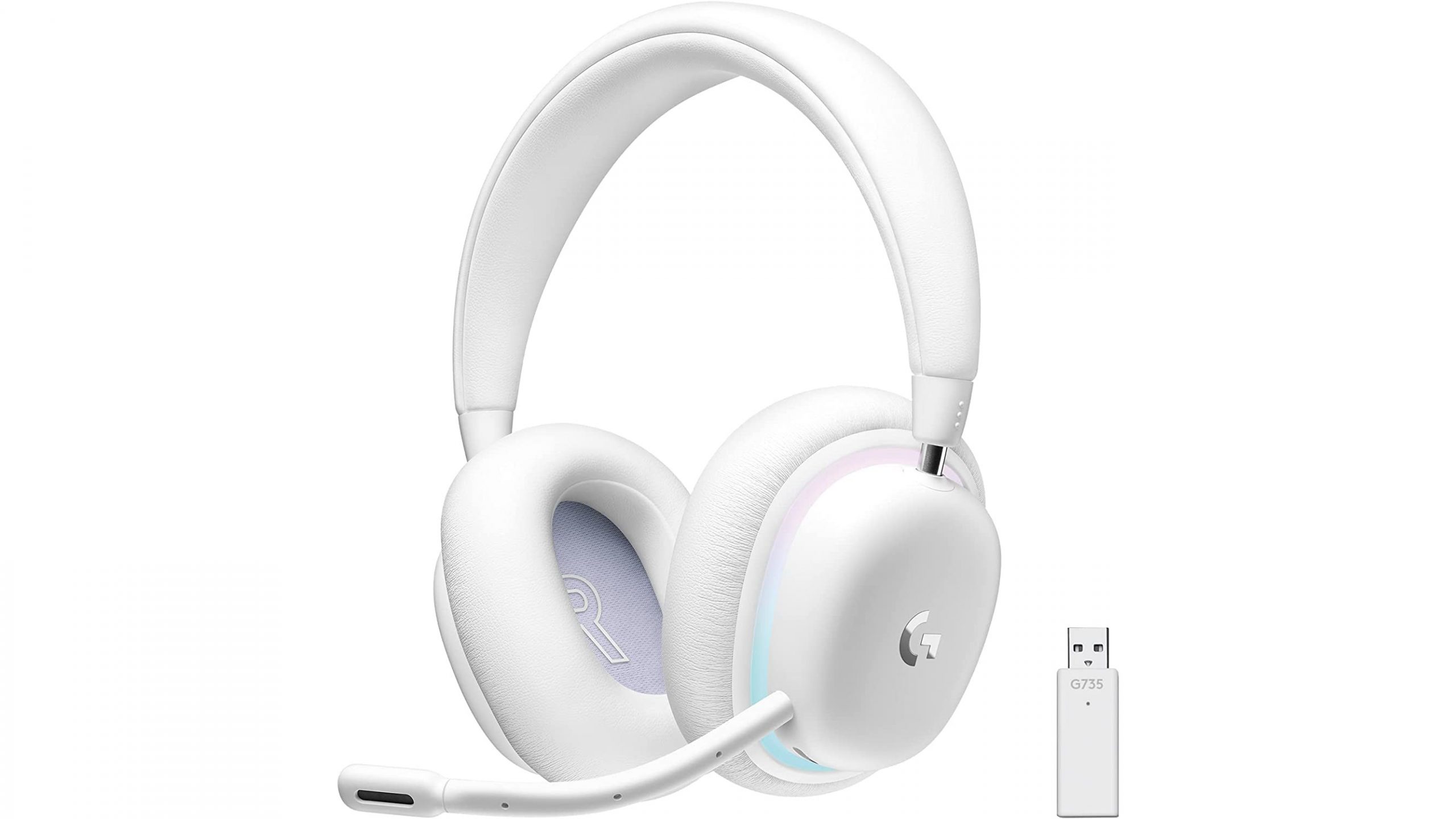 Logitech G735 white background The Logitech G735 with dongle on a white background