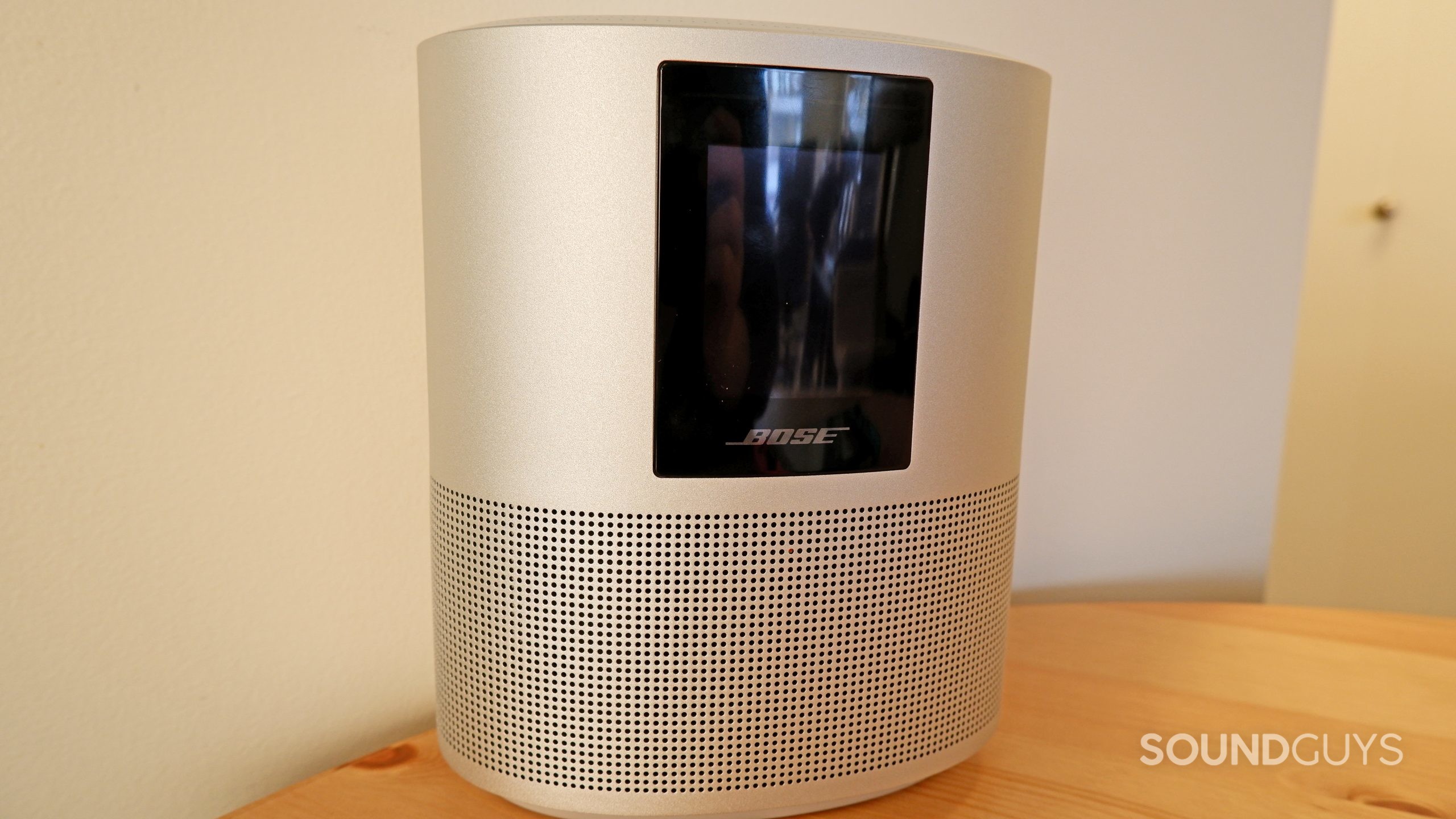 The Bose Home Speaker 500 sitting on a table.