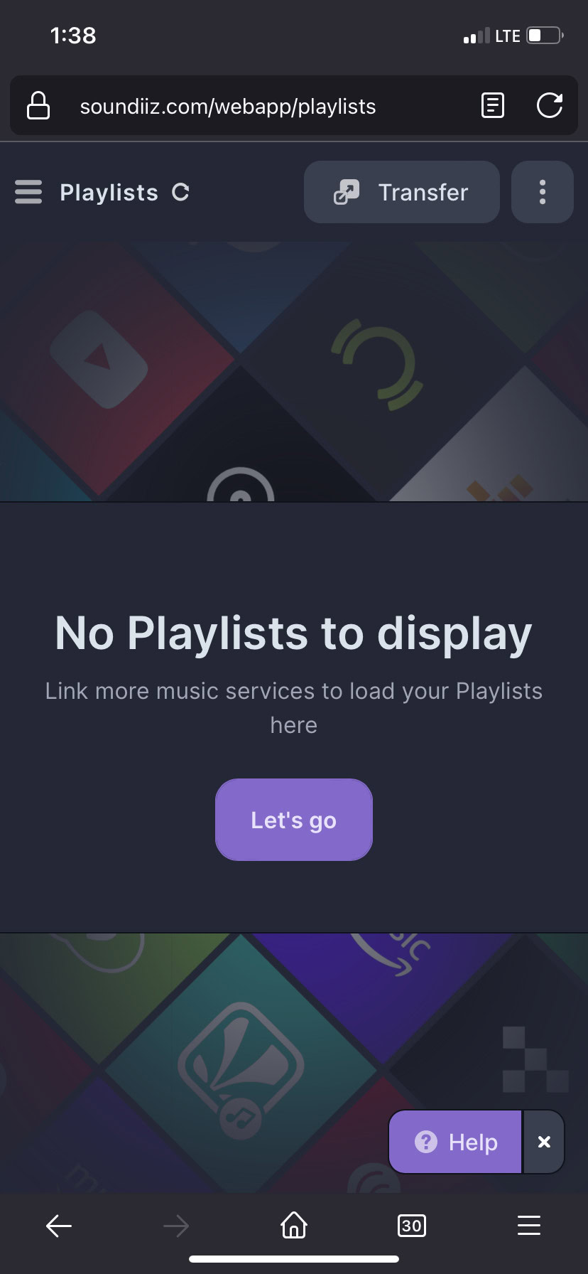 A screenshot of the Soundiiz homepage, where you can begin to transfer playlists of your choice.