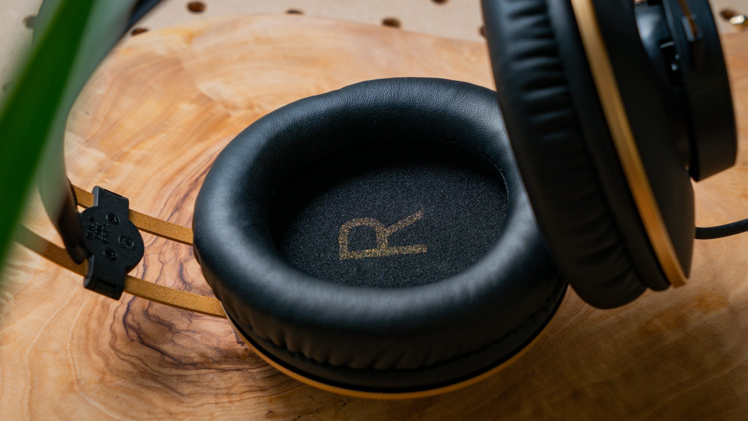 A photo of the inside of the AKG K92's large ear cup.
