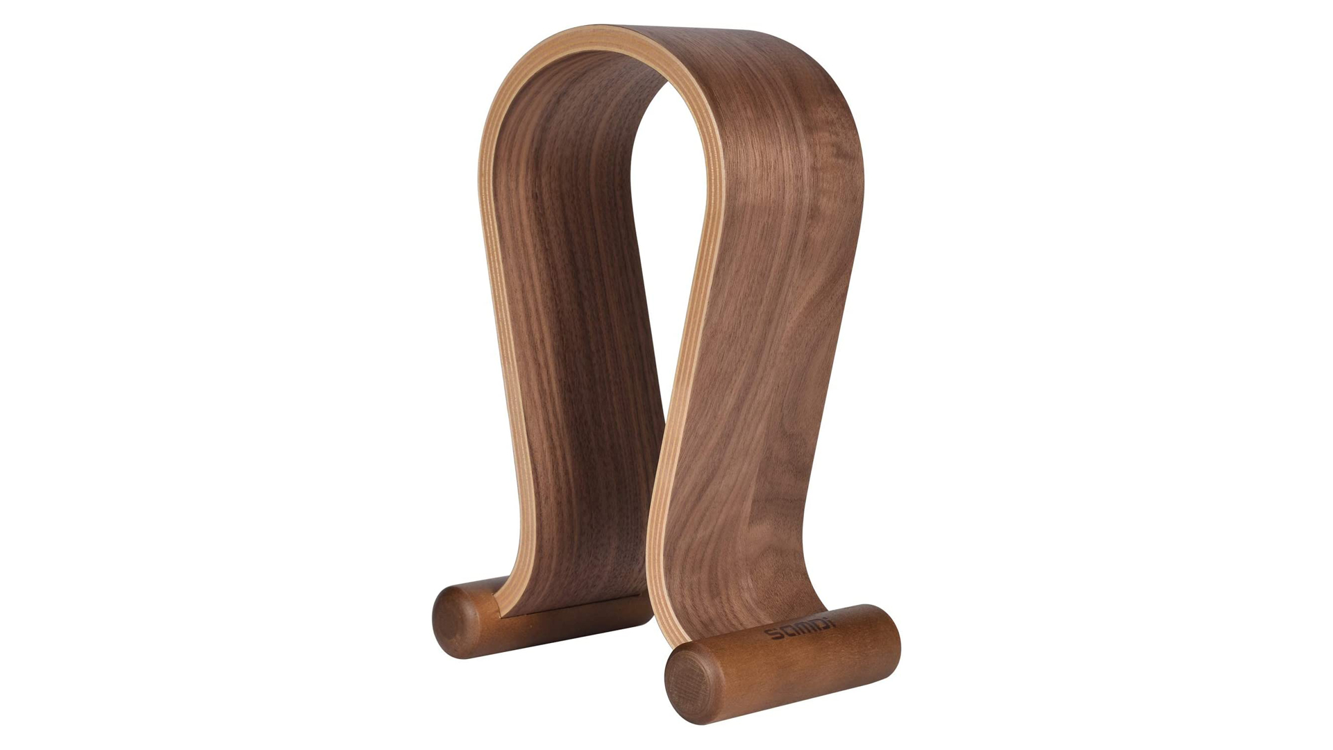 Product image of a SAMDI Wood Gaming Headset Holder on a white background