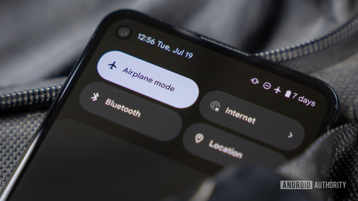 Airplane-mode-on-Android-phone-stock-photo-2 A photo of a Google Pixel phone with Airplane mode enabled.