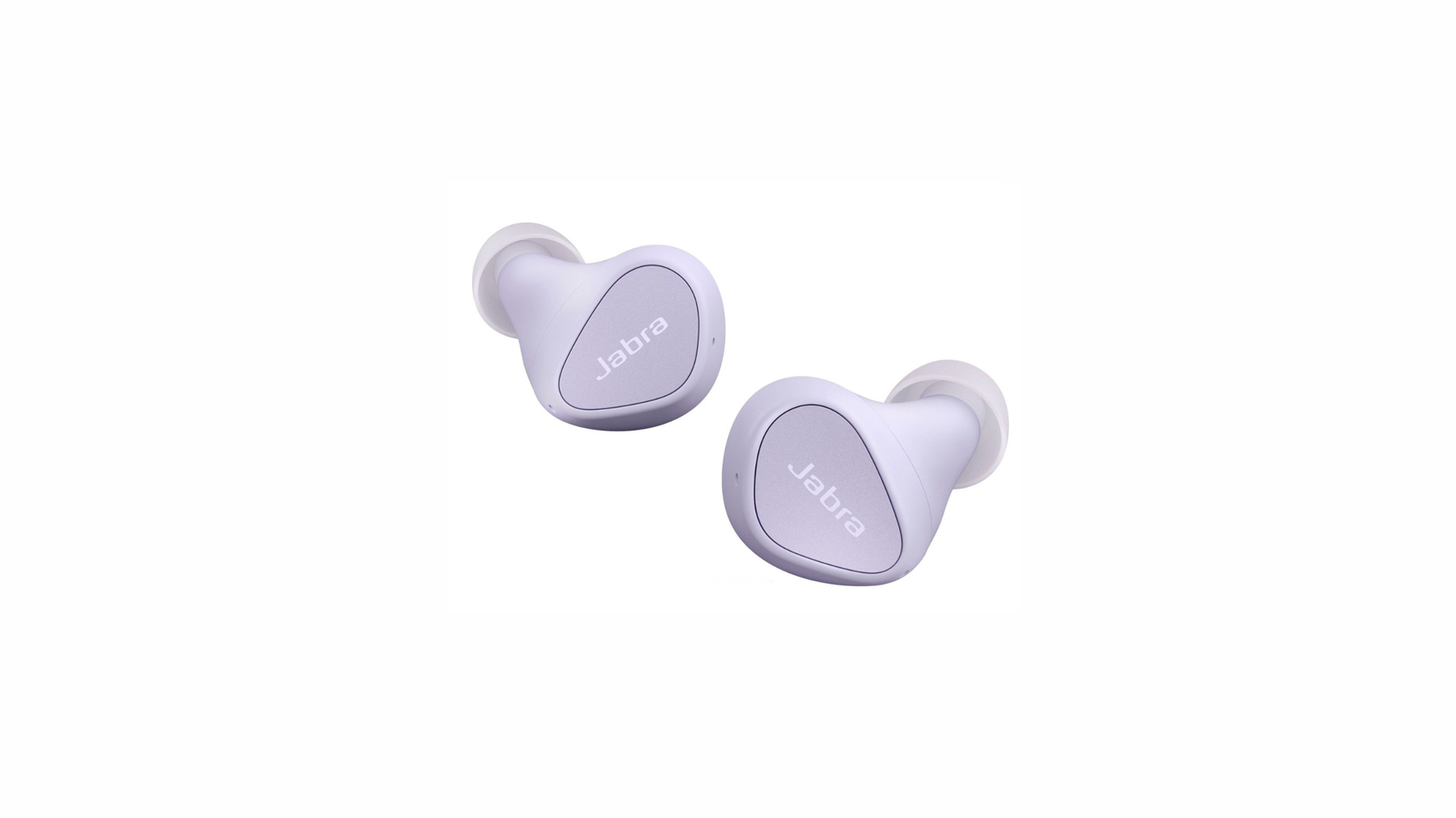 On a white background the Jabra Elite 4 in Lilac.