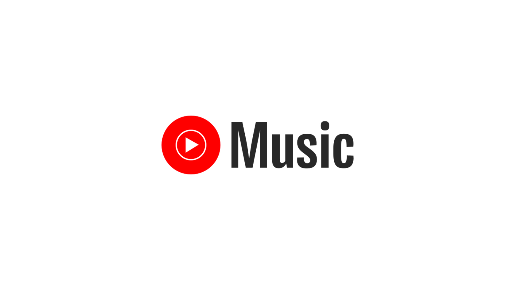 The YouTube Music logo against a white background.