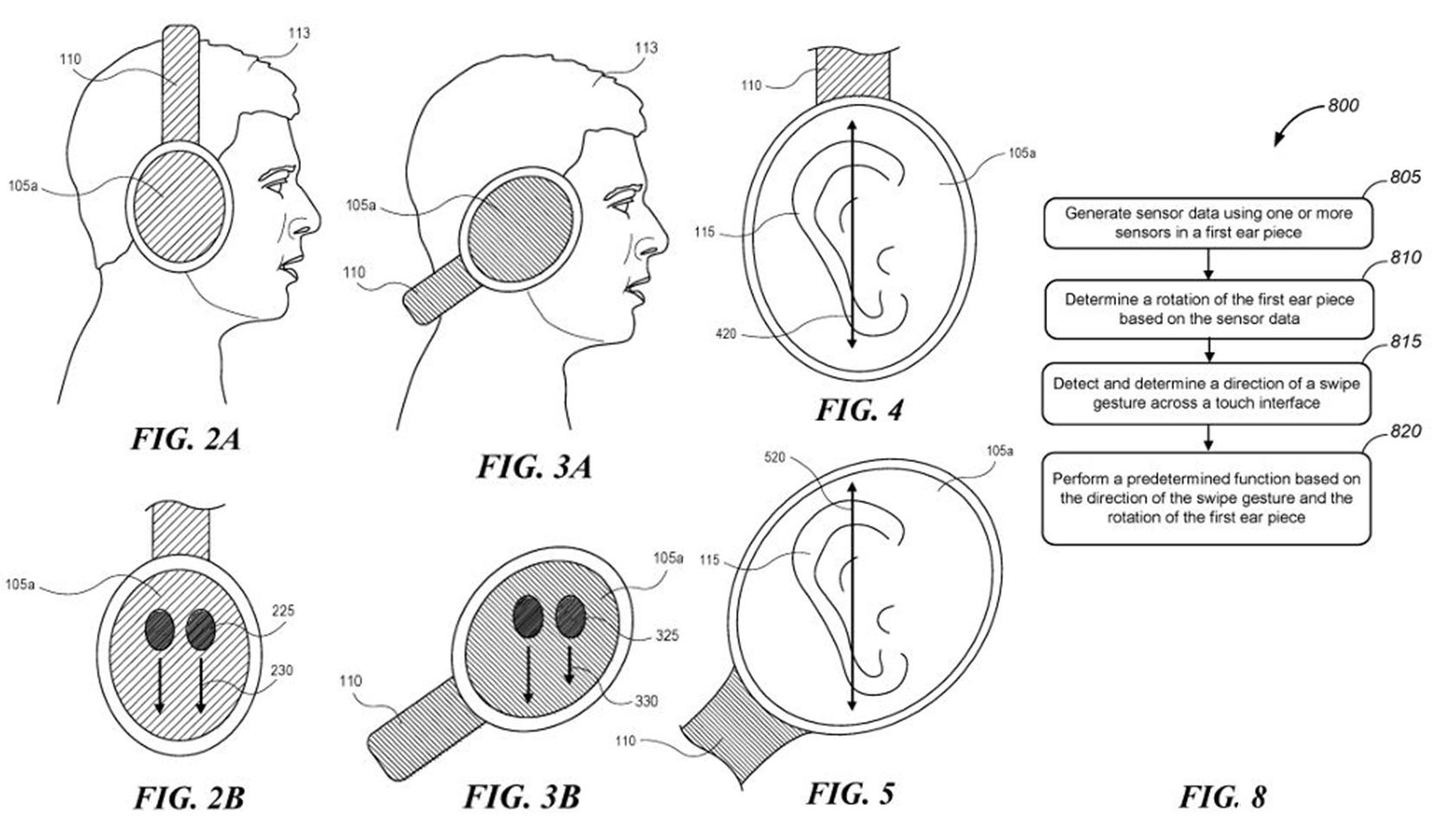 The schematics for Apple's US patent around possible AirPods Max 2 features