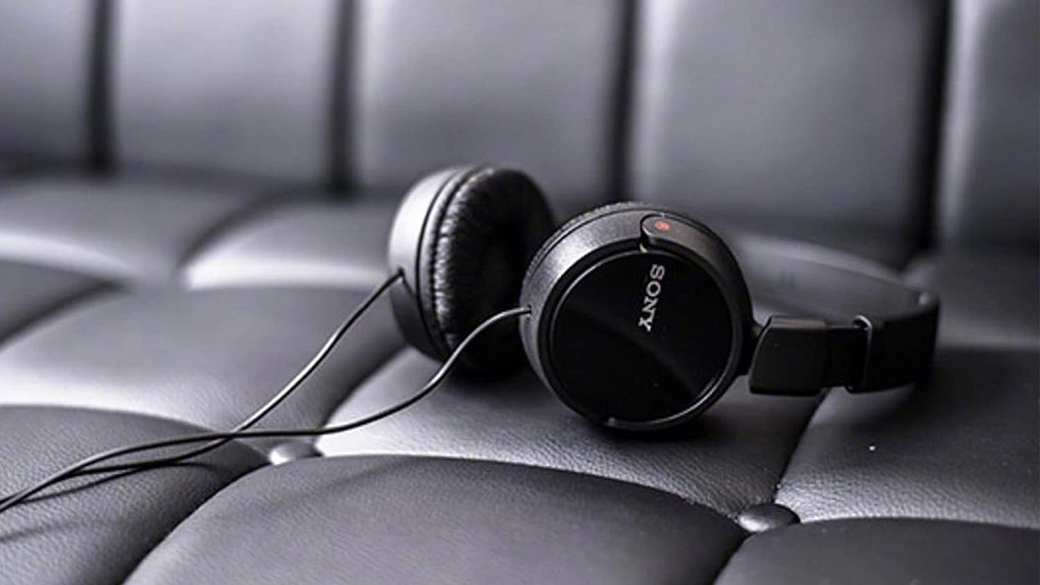 sony headphones laying on the couch