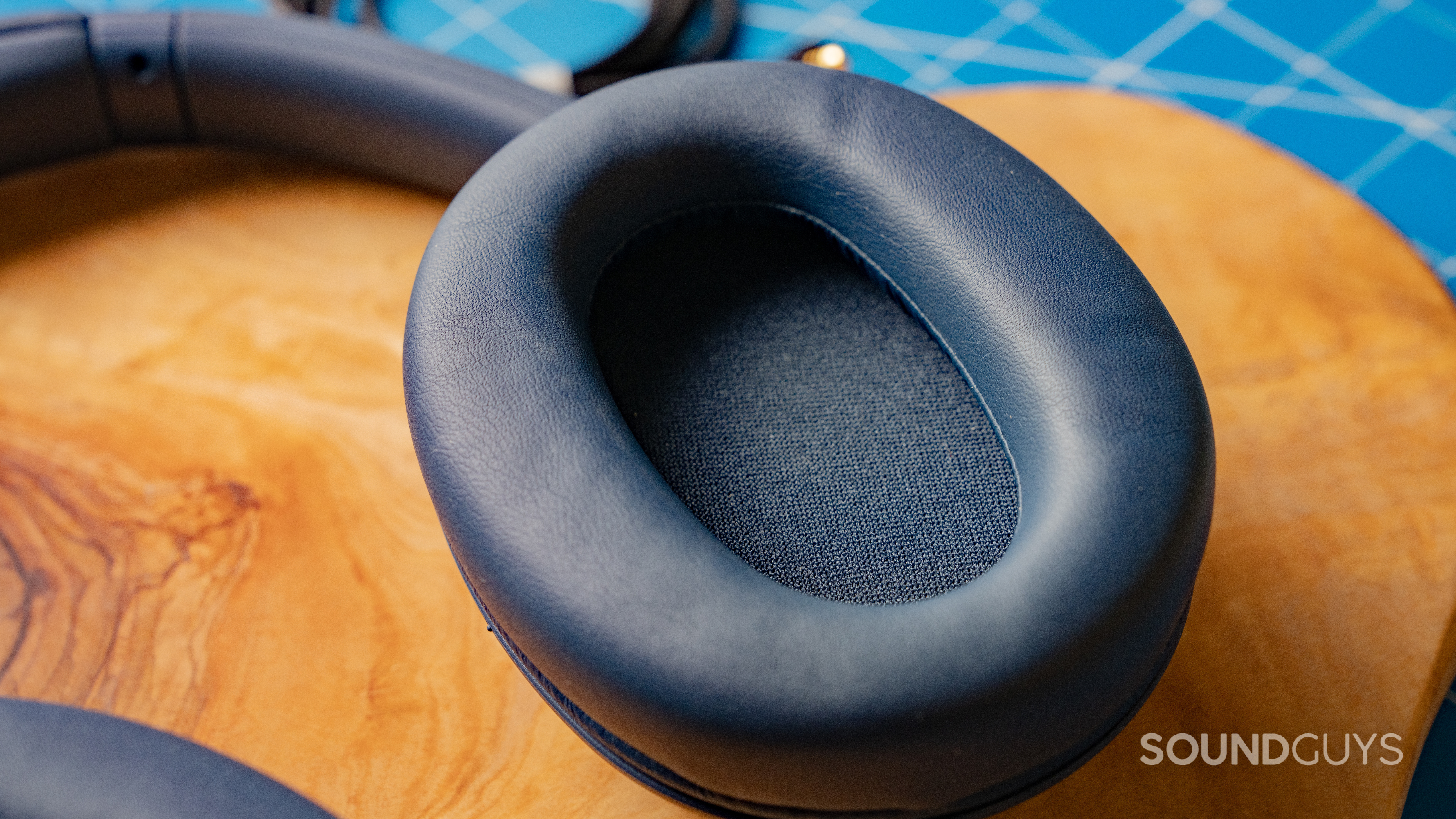 A close up of the interior padding of the ear cups of the Sony WH-CH720N.