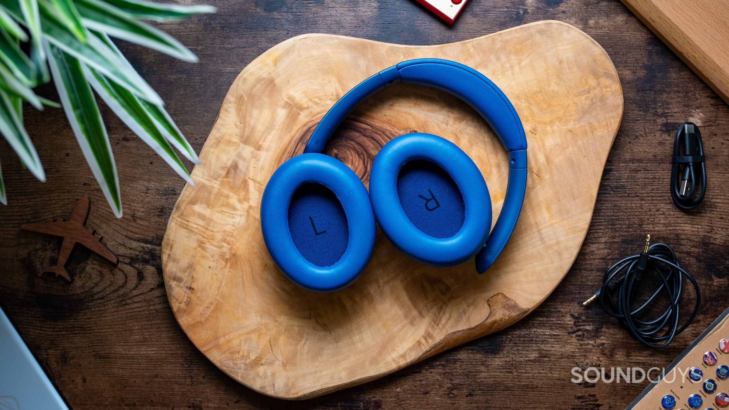 Top view showing the SonoFlow Headphones inner ear pads slightly folded