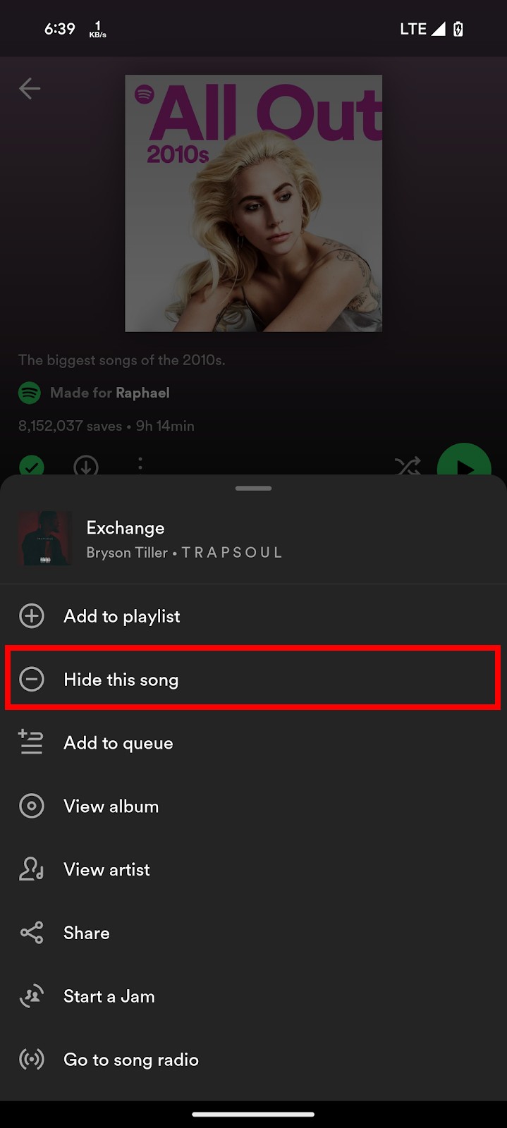 Spotify audio options