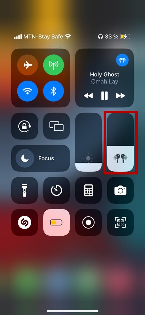 iPhone Control Center