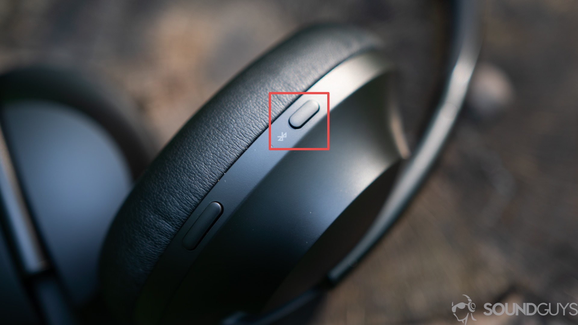 Bose Noise Cancelling Headphones 700 with Power button annotated