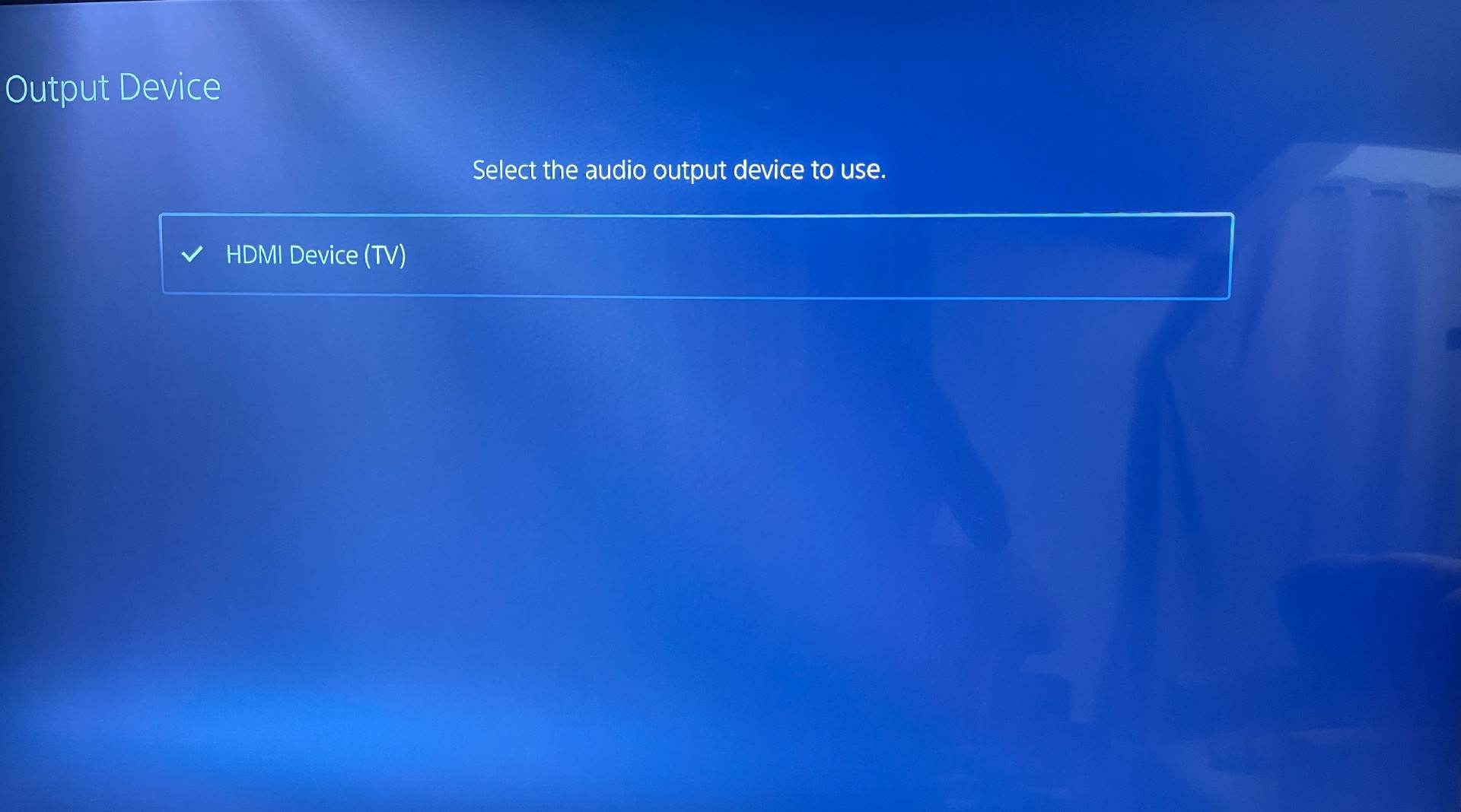 PS5 Audio Output selection page