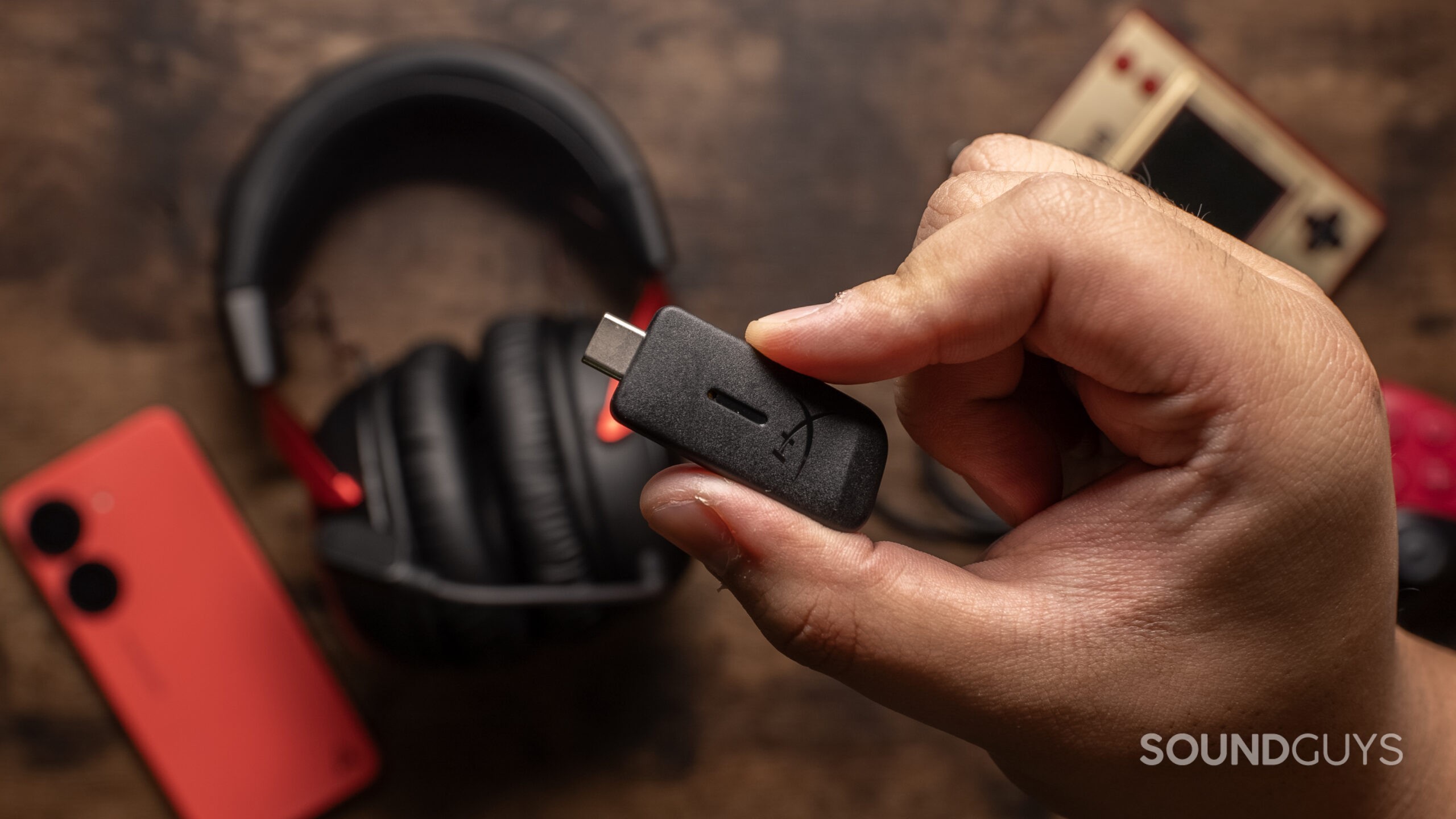 The USB-C dongle of the HyperX Cloud III Wireless.