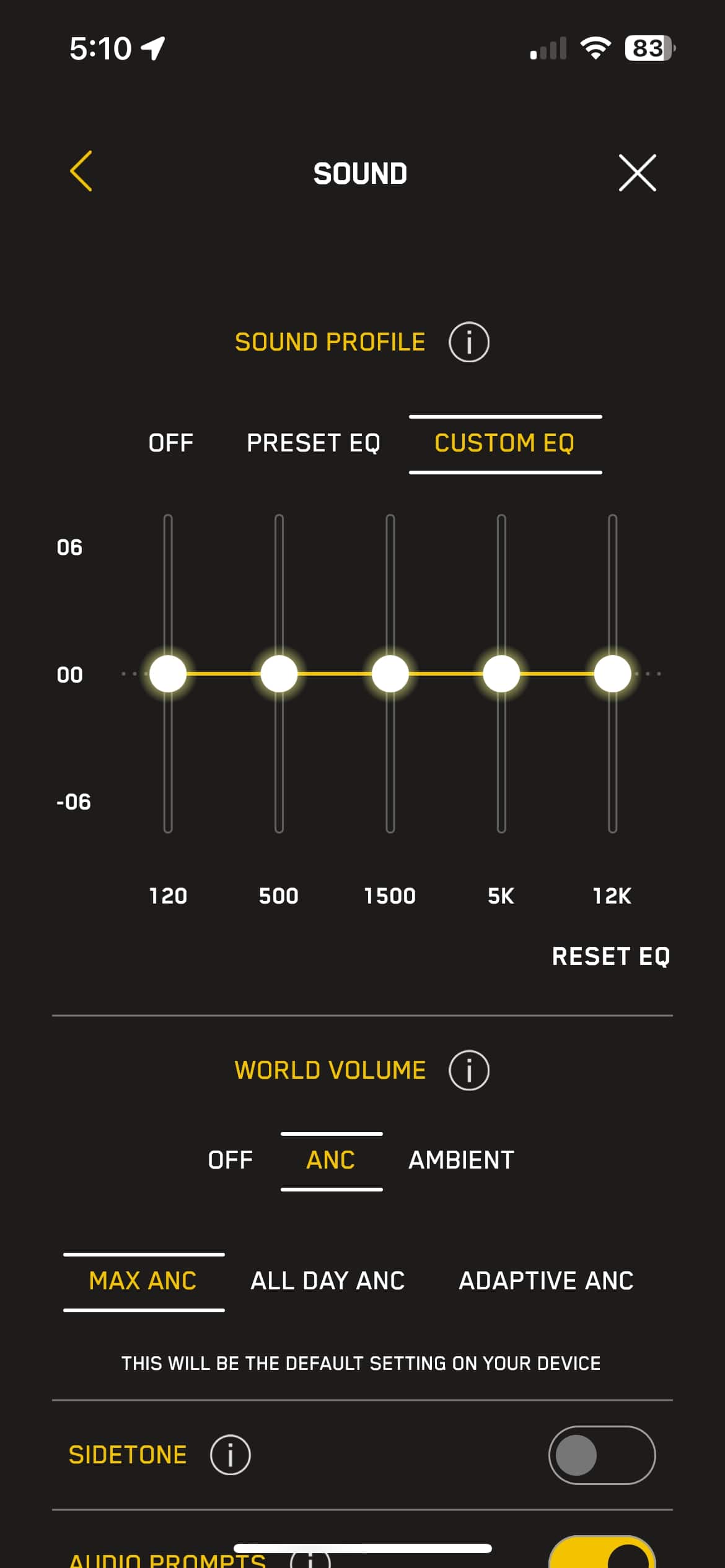 Master & Dynamic app equalizer.