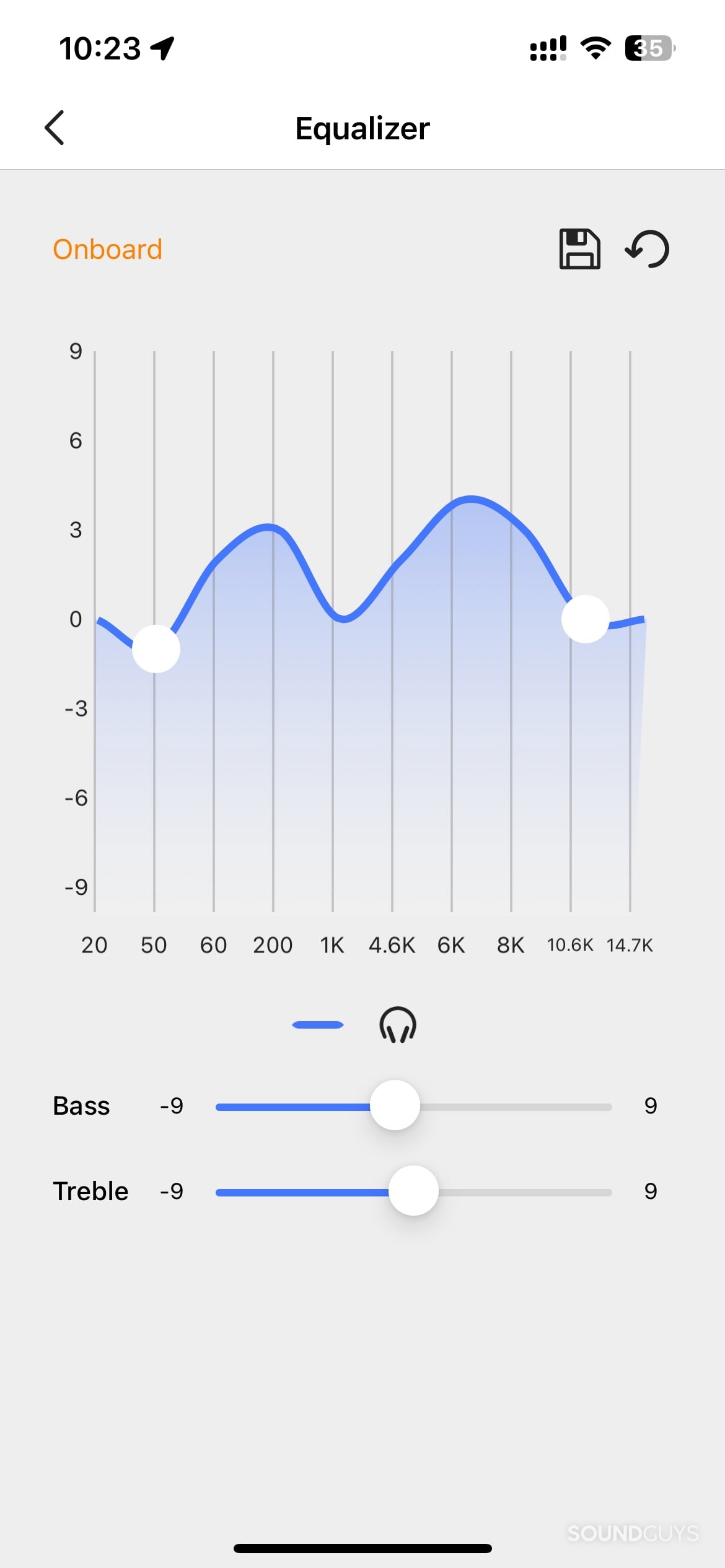 Creative Aurvana Ace 2 app equalizer.