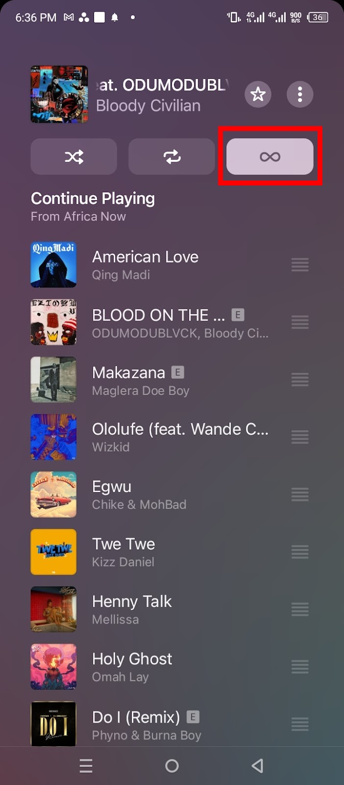 Apple Music playlist page