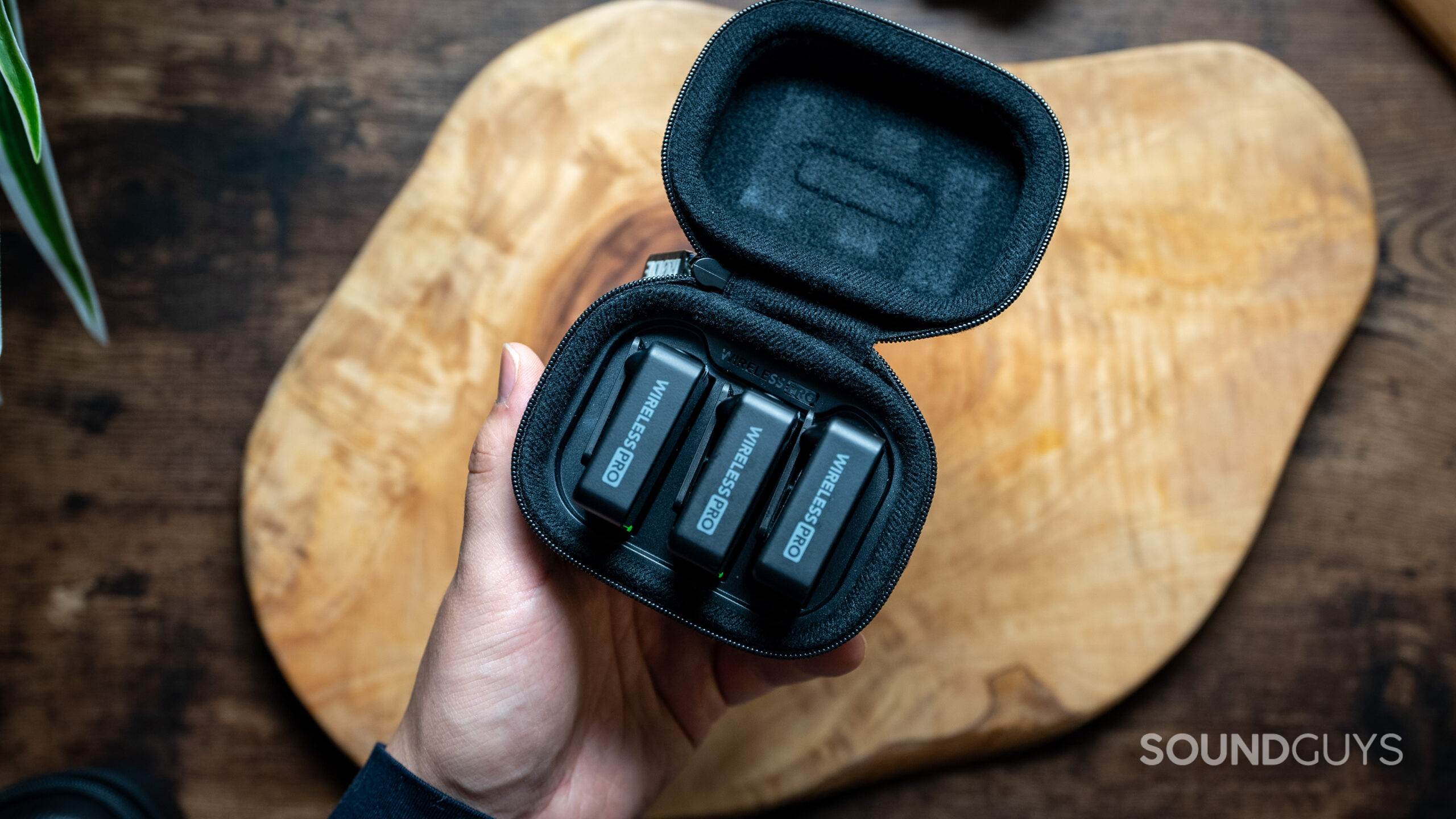 Overhead view of the Rode Wireless PRO charging case 