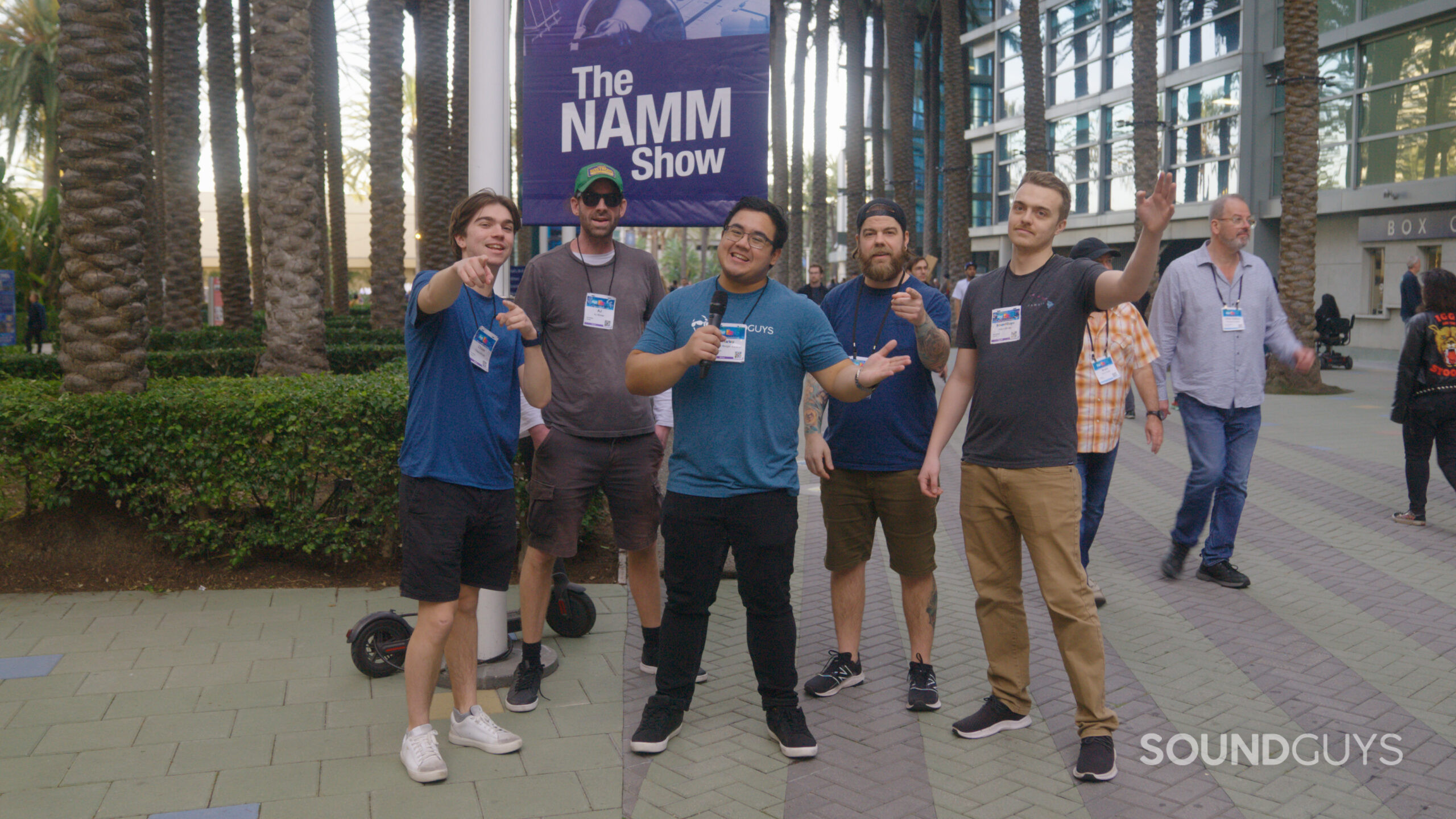 The SoundGuys team standing outside together at NAMM.