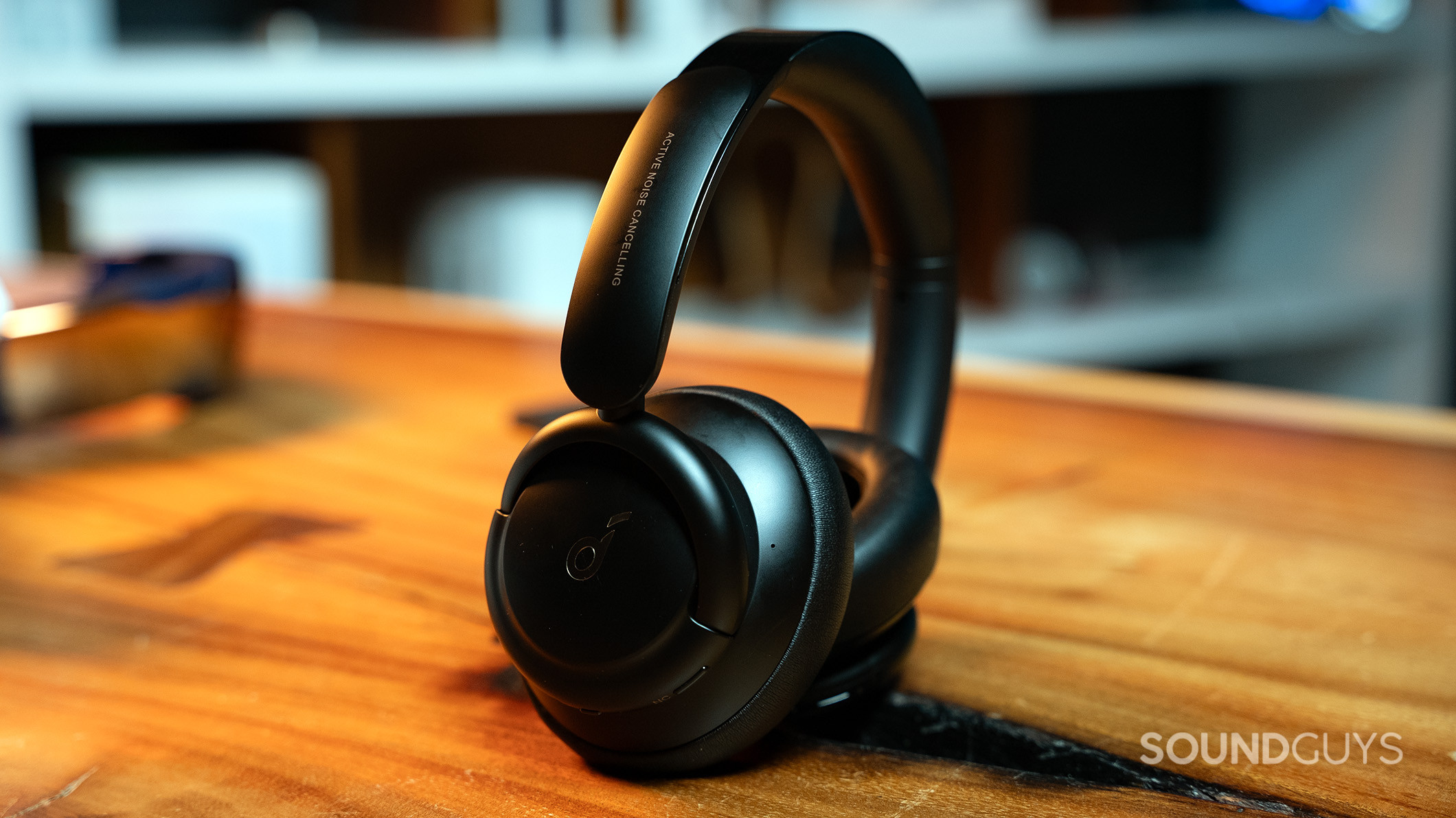 Anker Soundcore Life Q30 headphones on a table. 