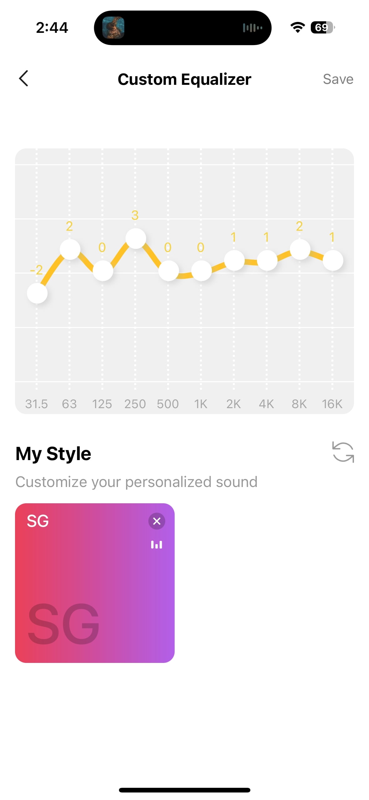 EarFun Wave Pro app equalizer.