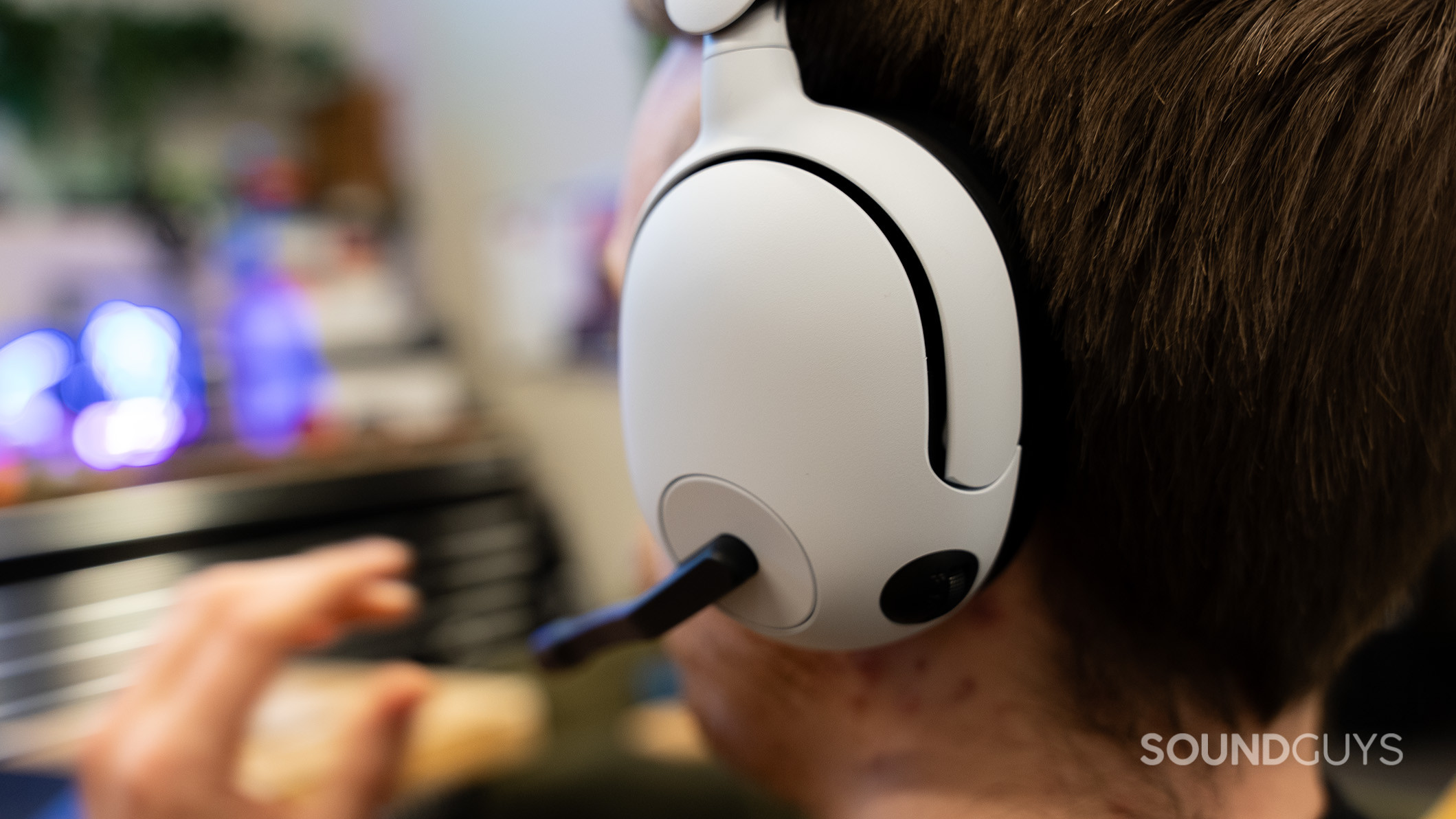 Sony INZONE H5 headphones on a head.