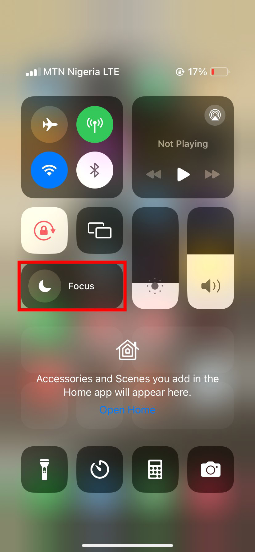 iOS Control Center