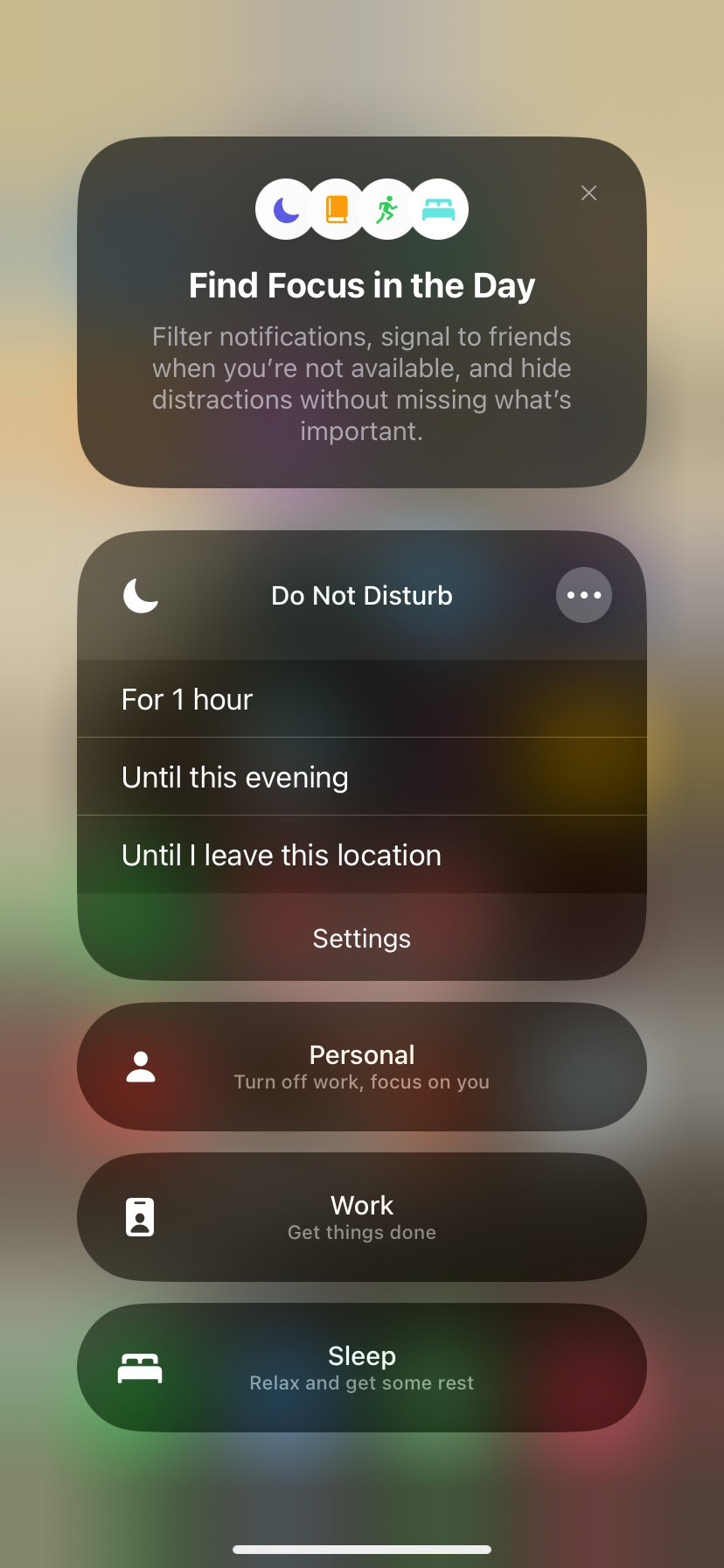 iOS Do Not Disturb options