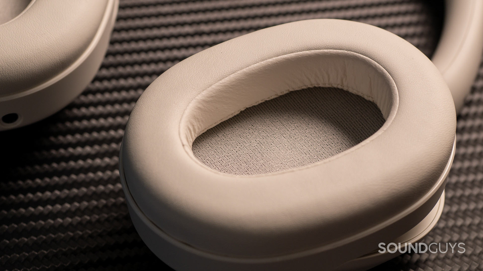 A close-up photo of the Sony ULT WEAR's enlarged ear pads.