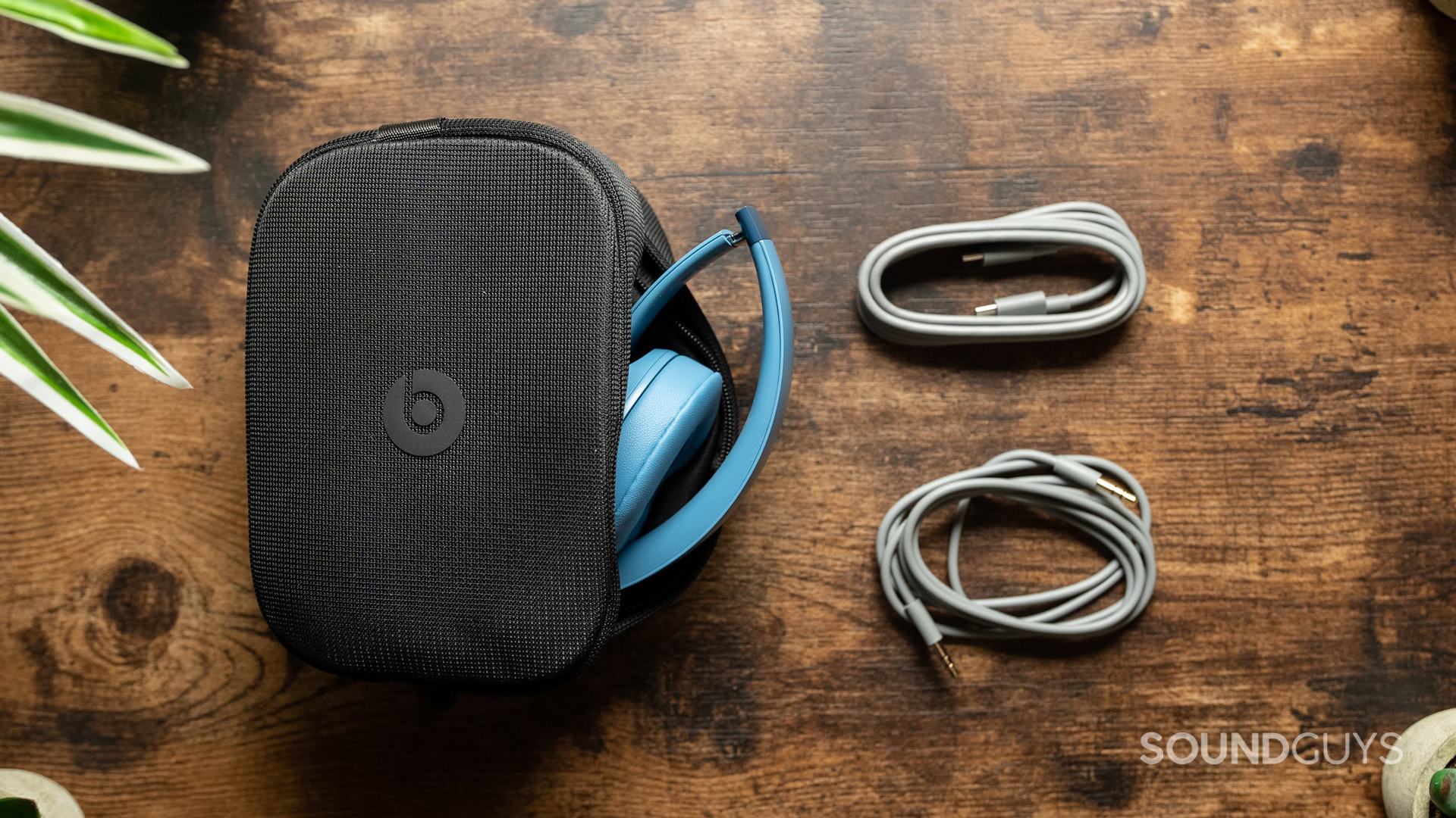 The packaging contents of the Beats Solo 4 include a USB-C cable, 3.5mm TRRS cable, a carrying case, and your headphones.