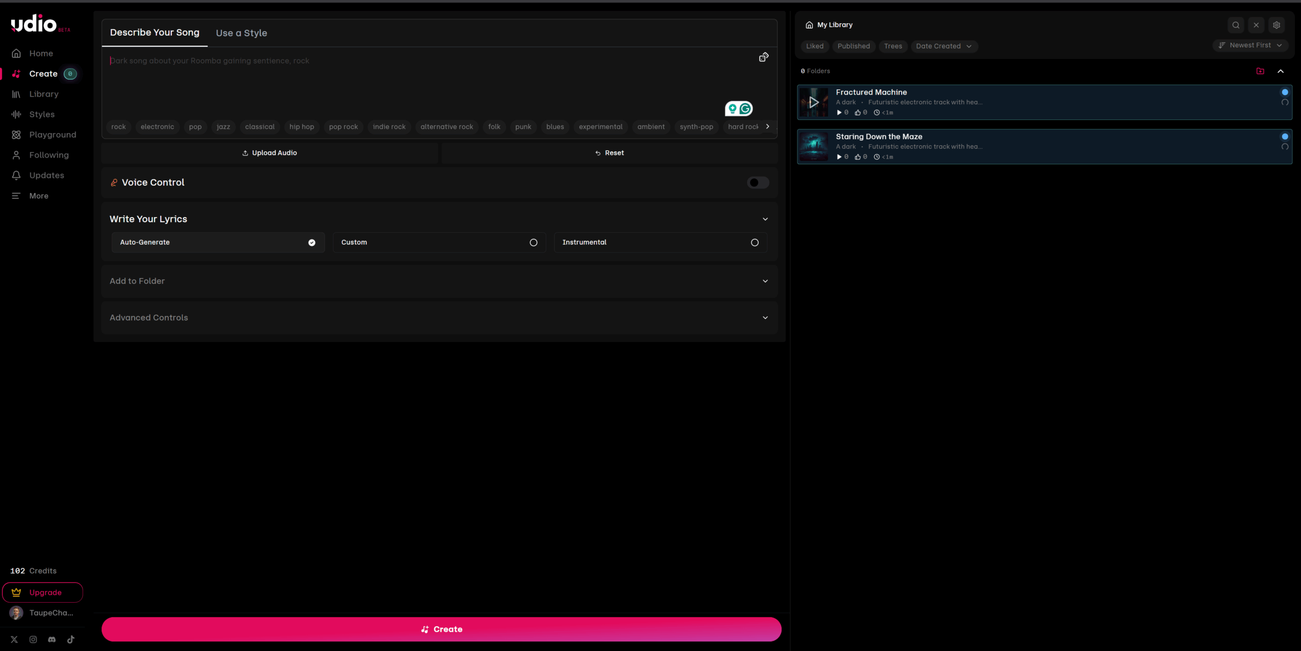 Udio Ai music generator
