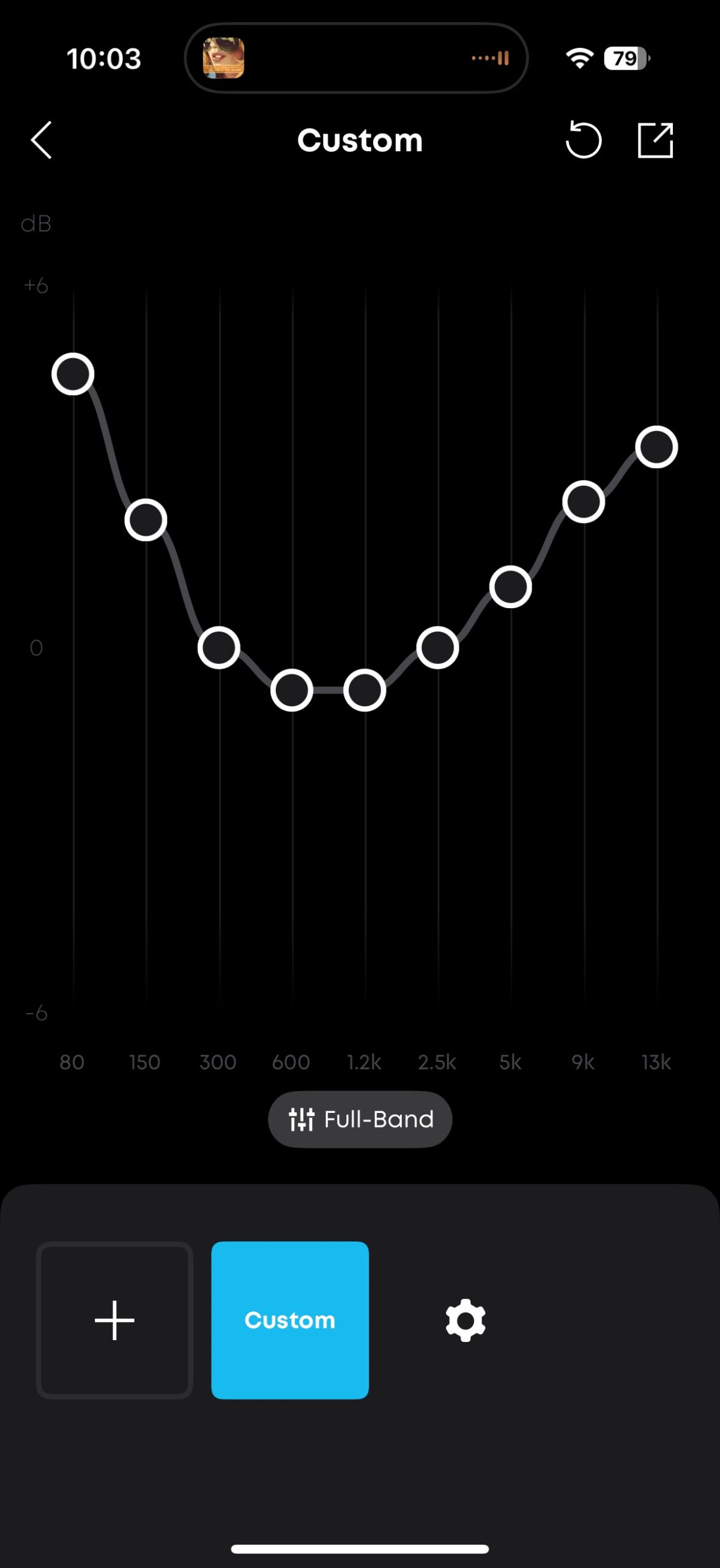 A screenshot of the Soundcore app while connected to the Select 4 Go.