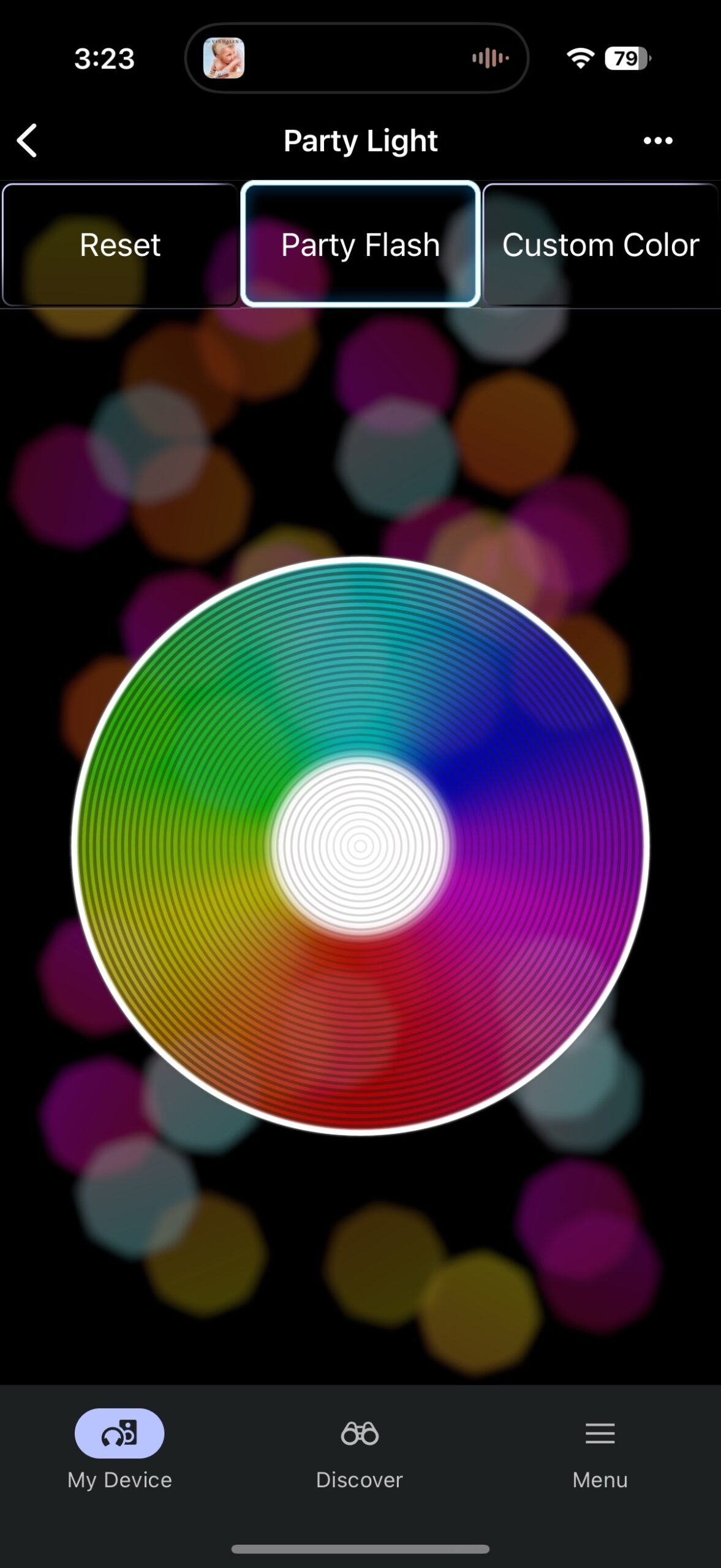 Screenshot of the Sony Sound Connect app while connected to the ULT Tower 9.