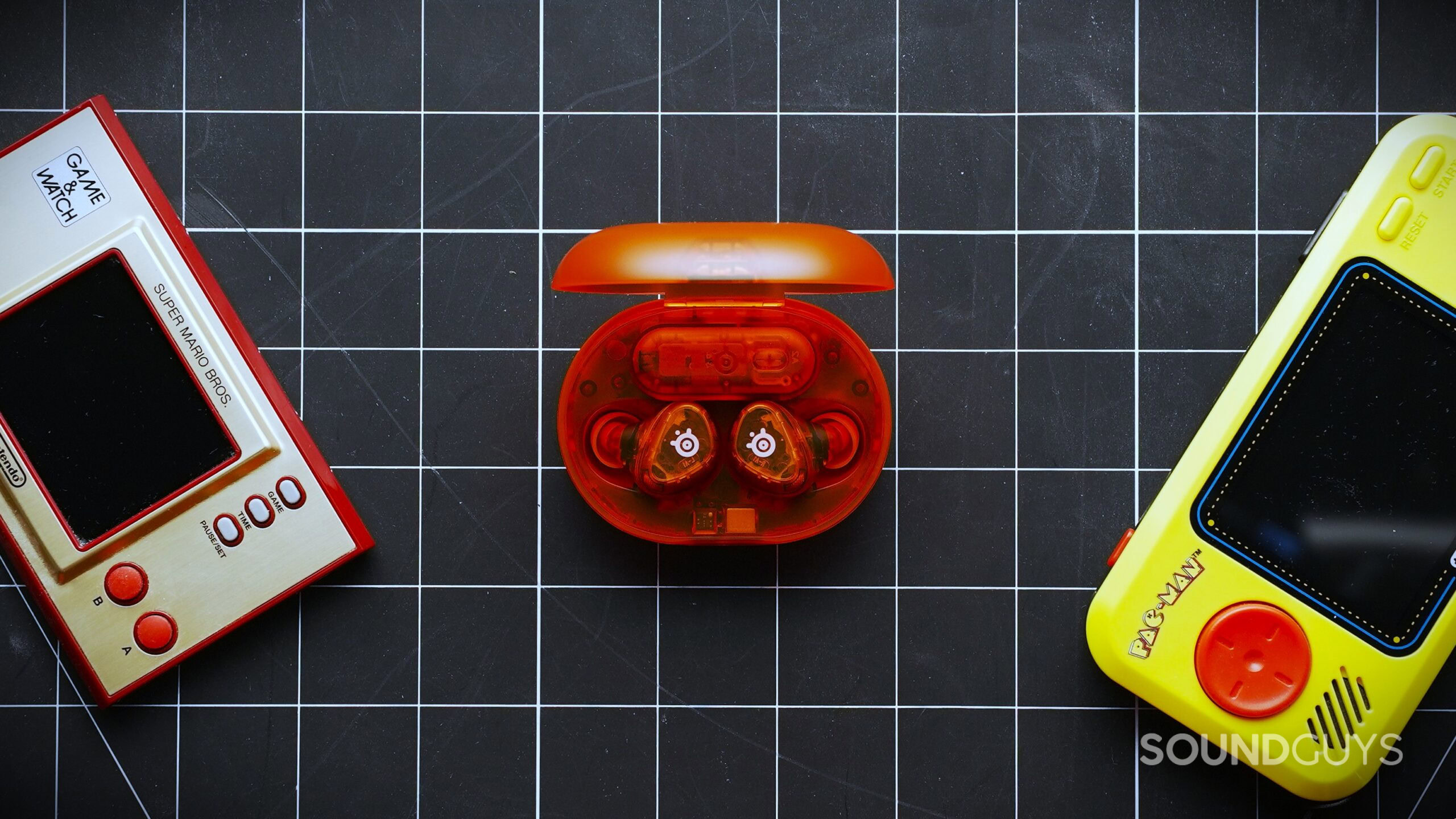 glowrange steelseries arctis gamebuds transparent orange
