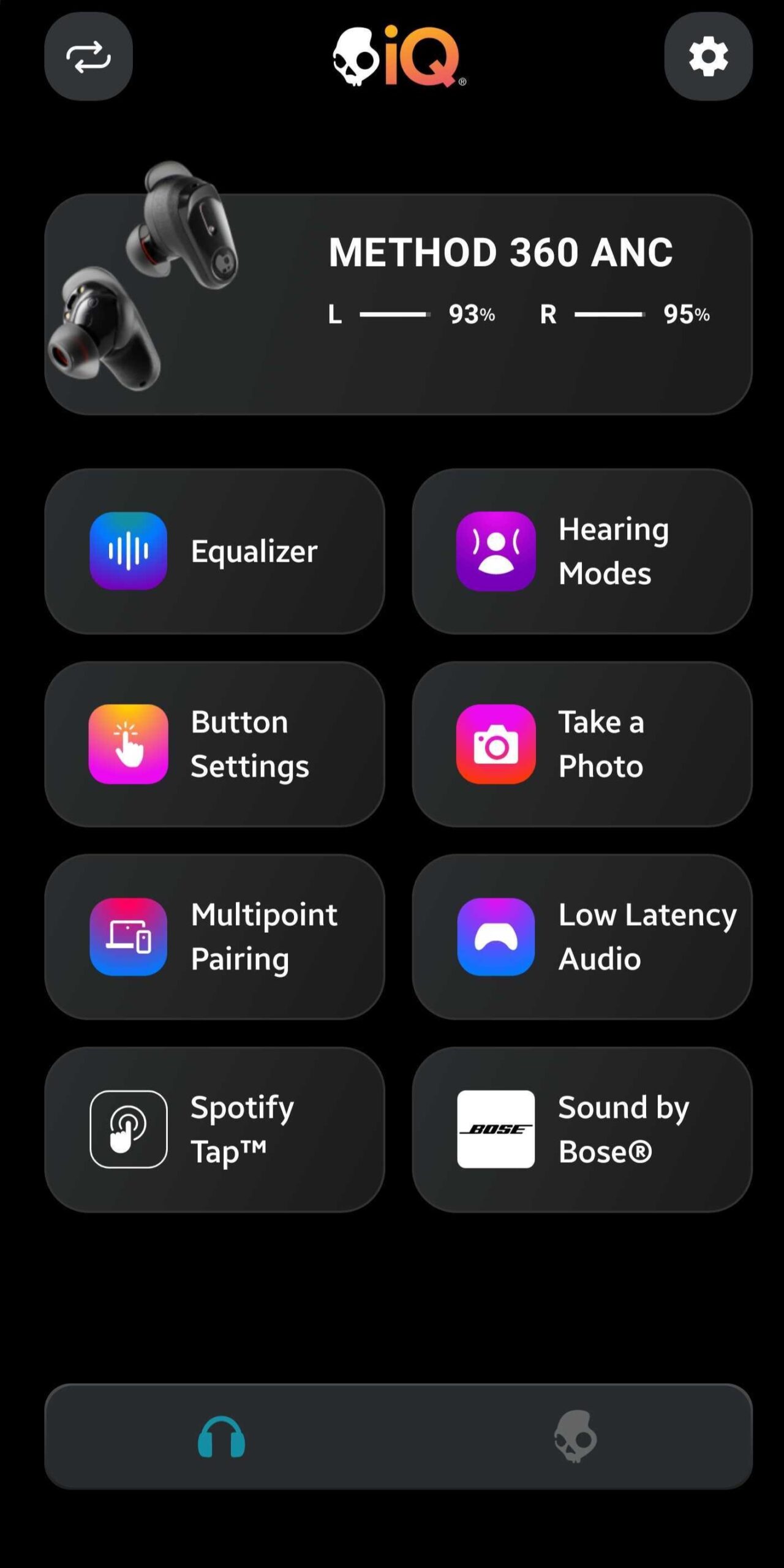 skullcandy iq app method 360 anc