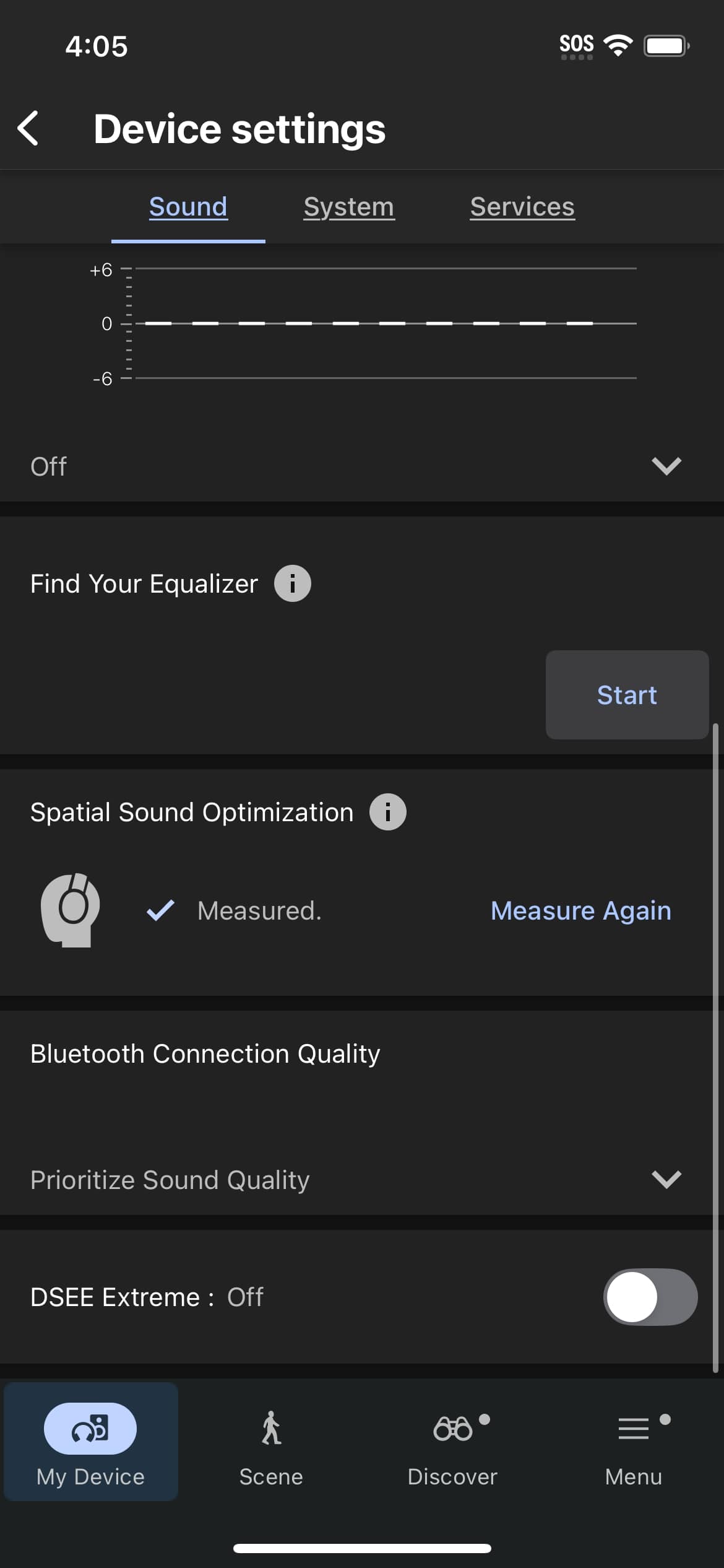 Sony WH-1000XM6 sound connect app settings.