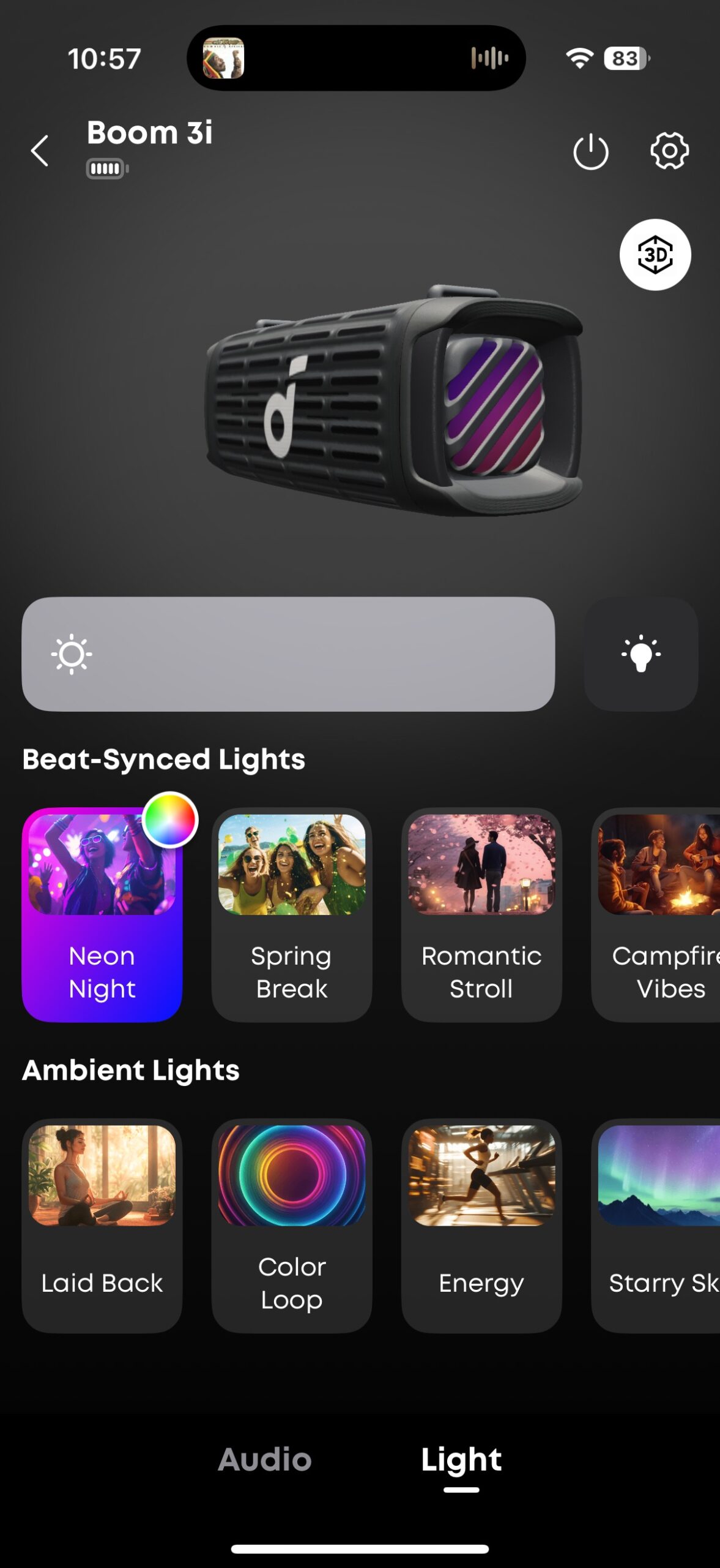 Soundcore Boom 3i app screenshot.