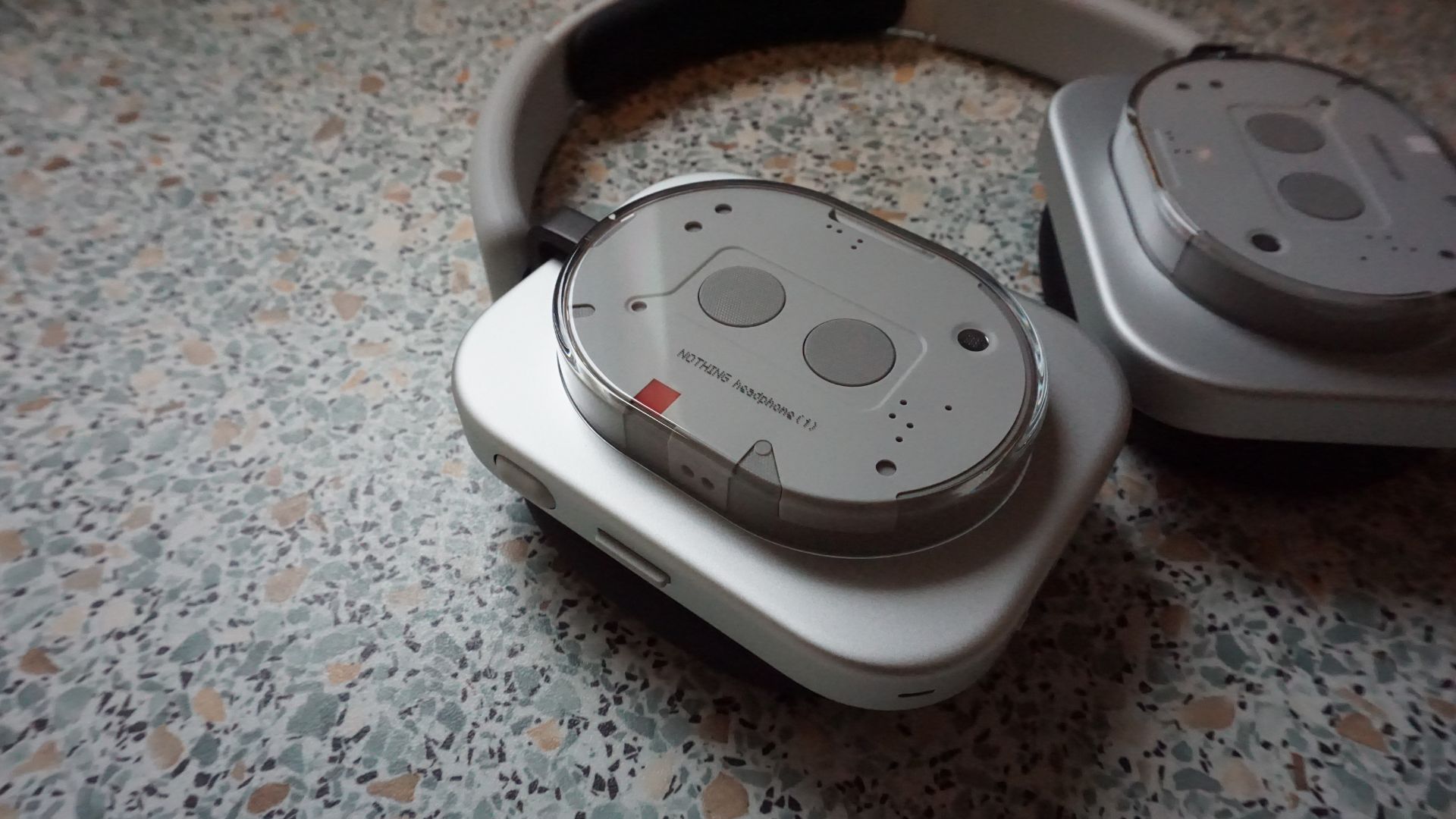 A photograph of the Nothing Headphone (1) ear cup.