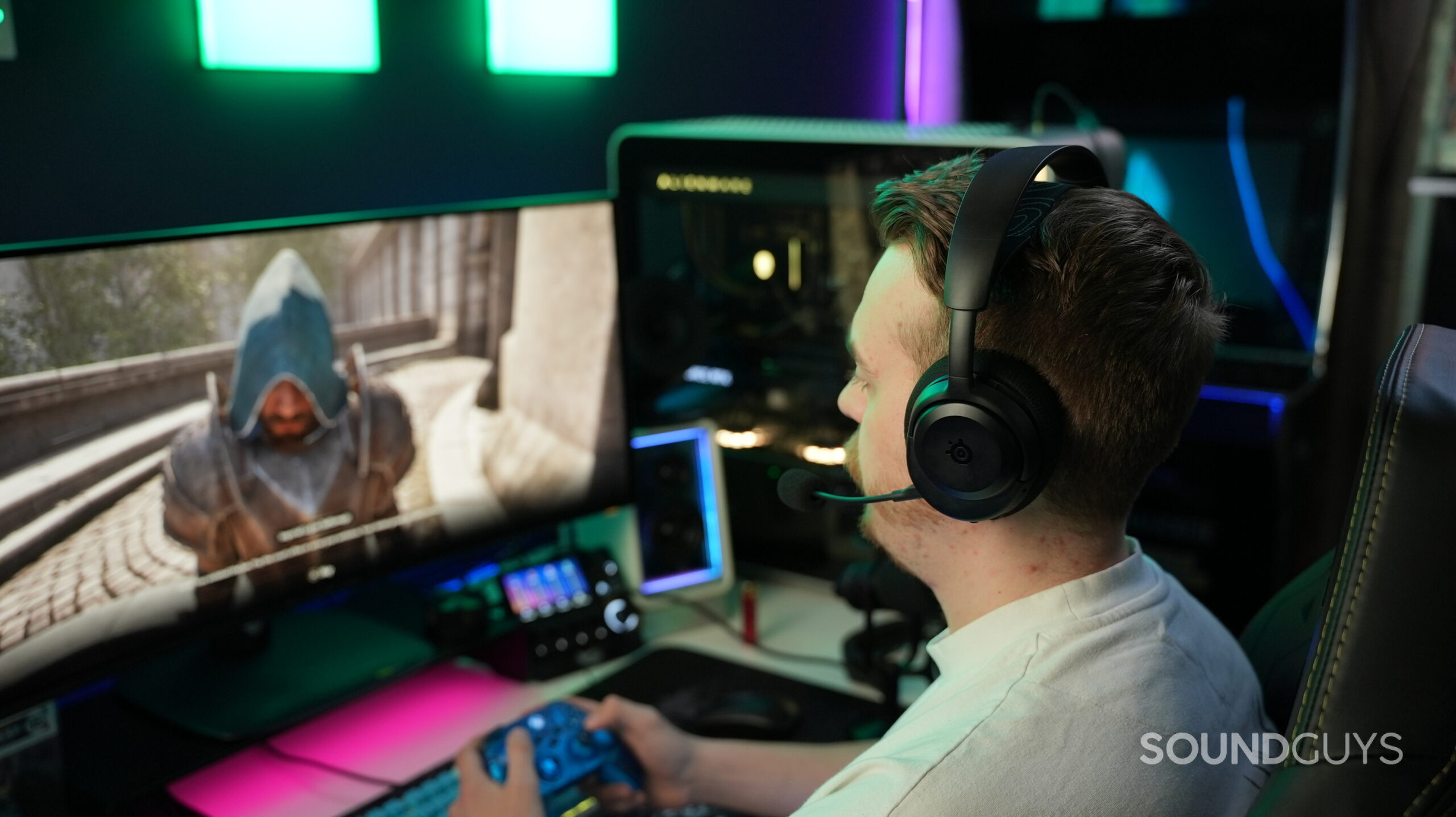 adam gaming a man gaming on a pc