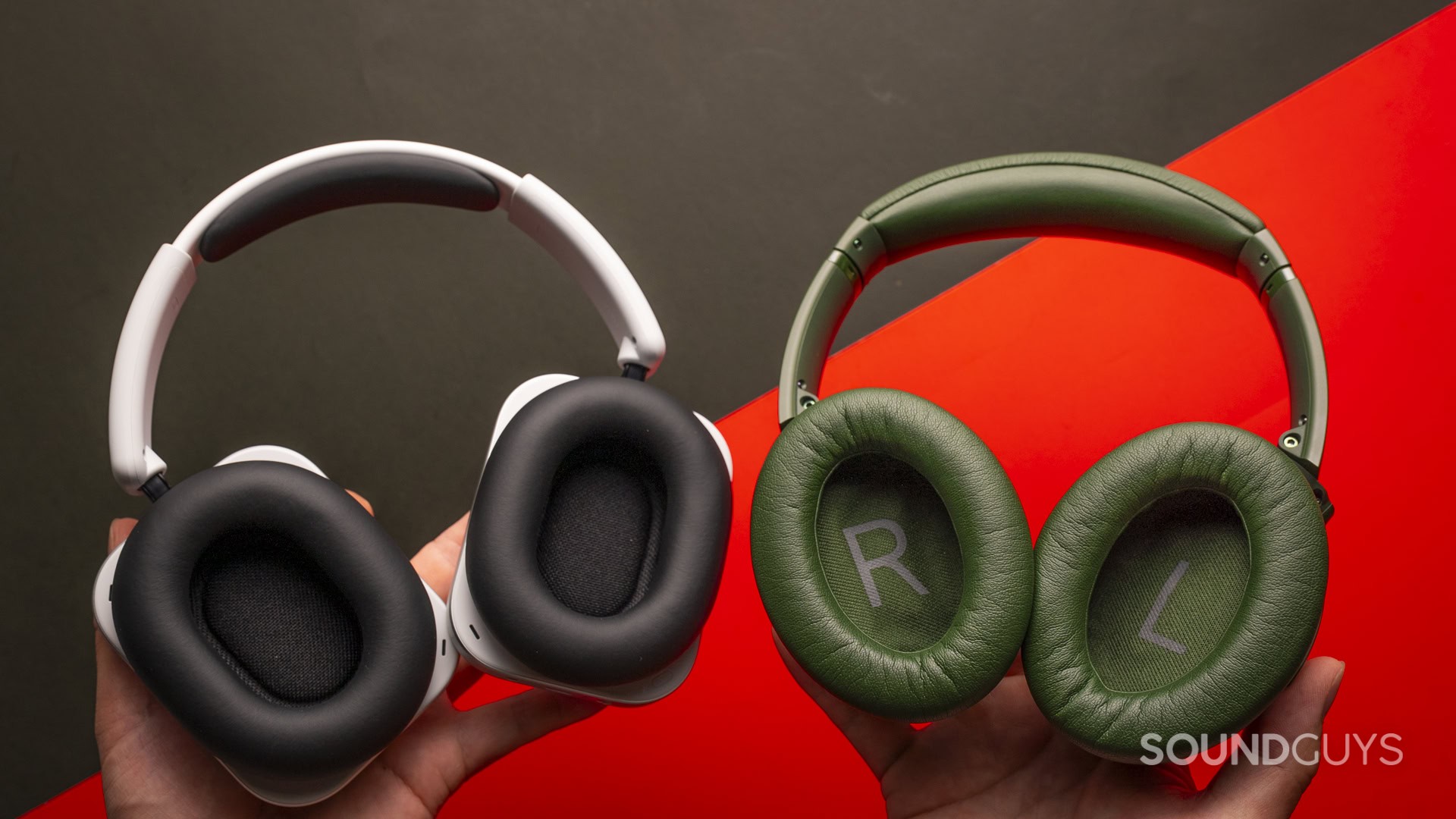 The Nothing Headphone 1 next to the Bose QuietComfort headphones.