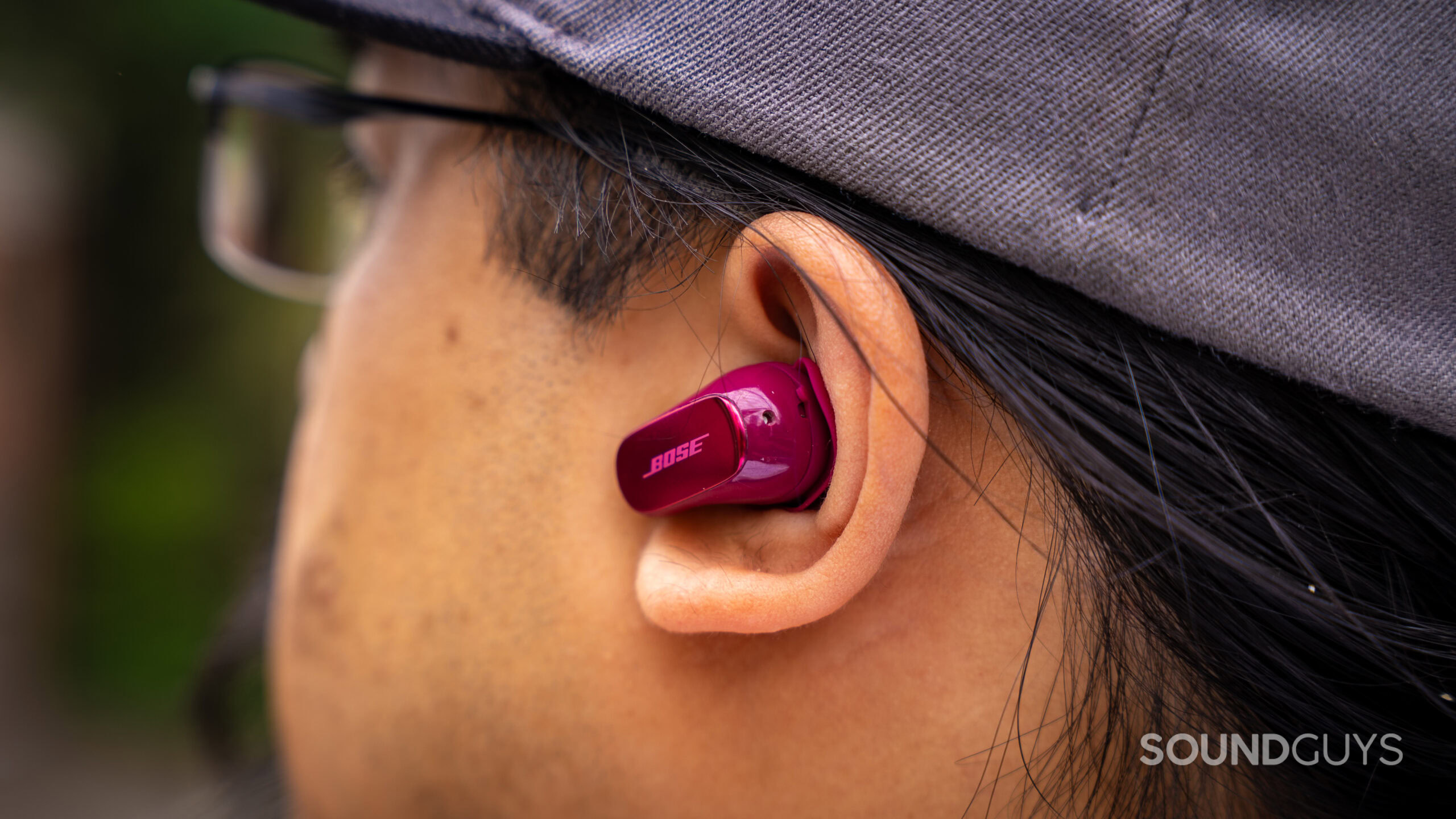 Bose QuietComfort Ultra Earbuds (2nd Gen)_23 A photo of the Bose QuietComfort Ultra Earbuds being used on a phone call.