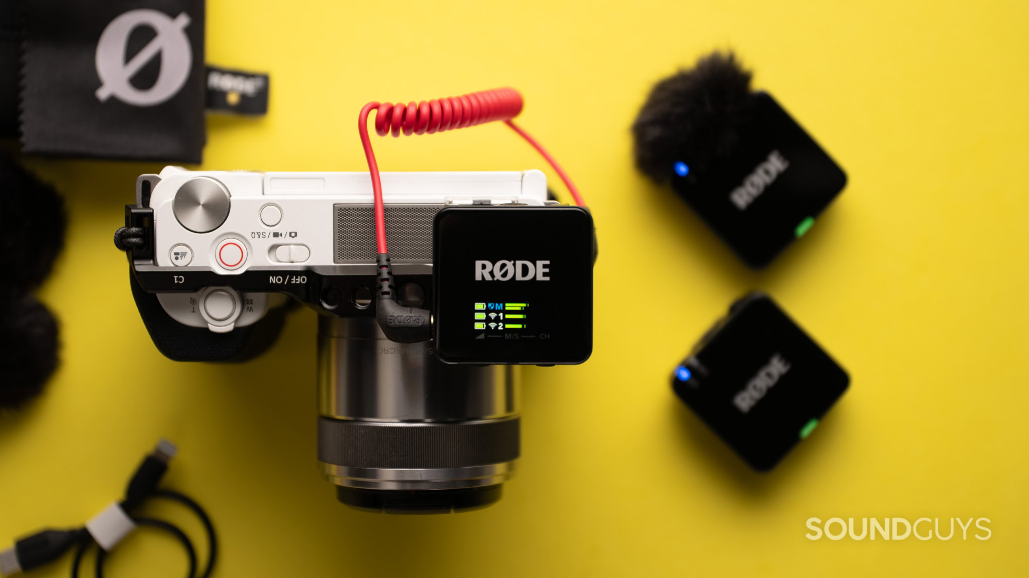 Rode Wireless Go Gen 3 top down connected to camera